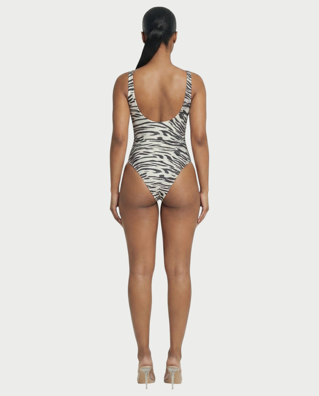 Patterned Scoop Neck Bodysuit