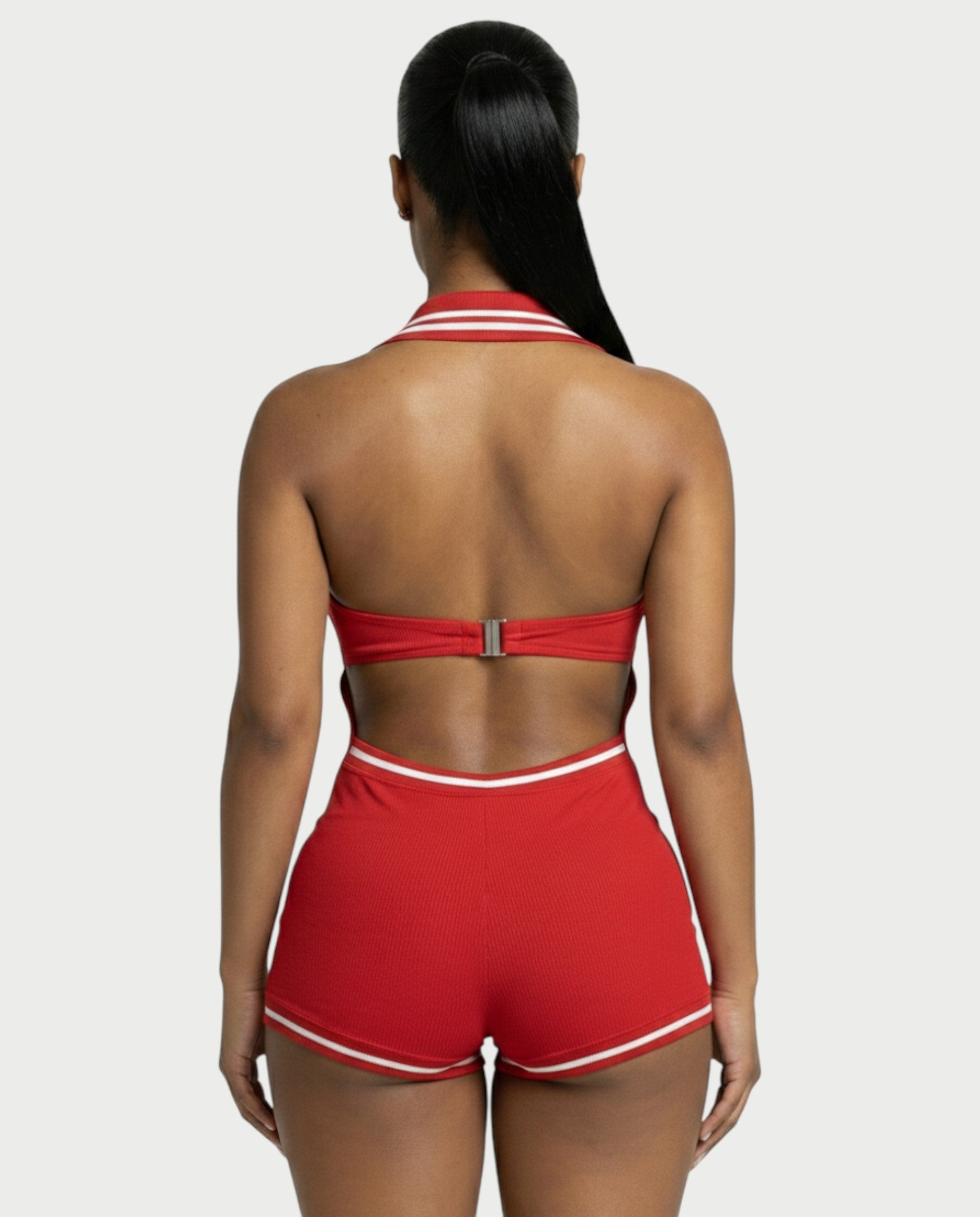 JEYNE Backless Halter Sleeveless Romper