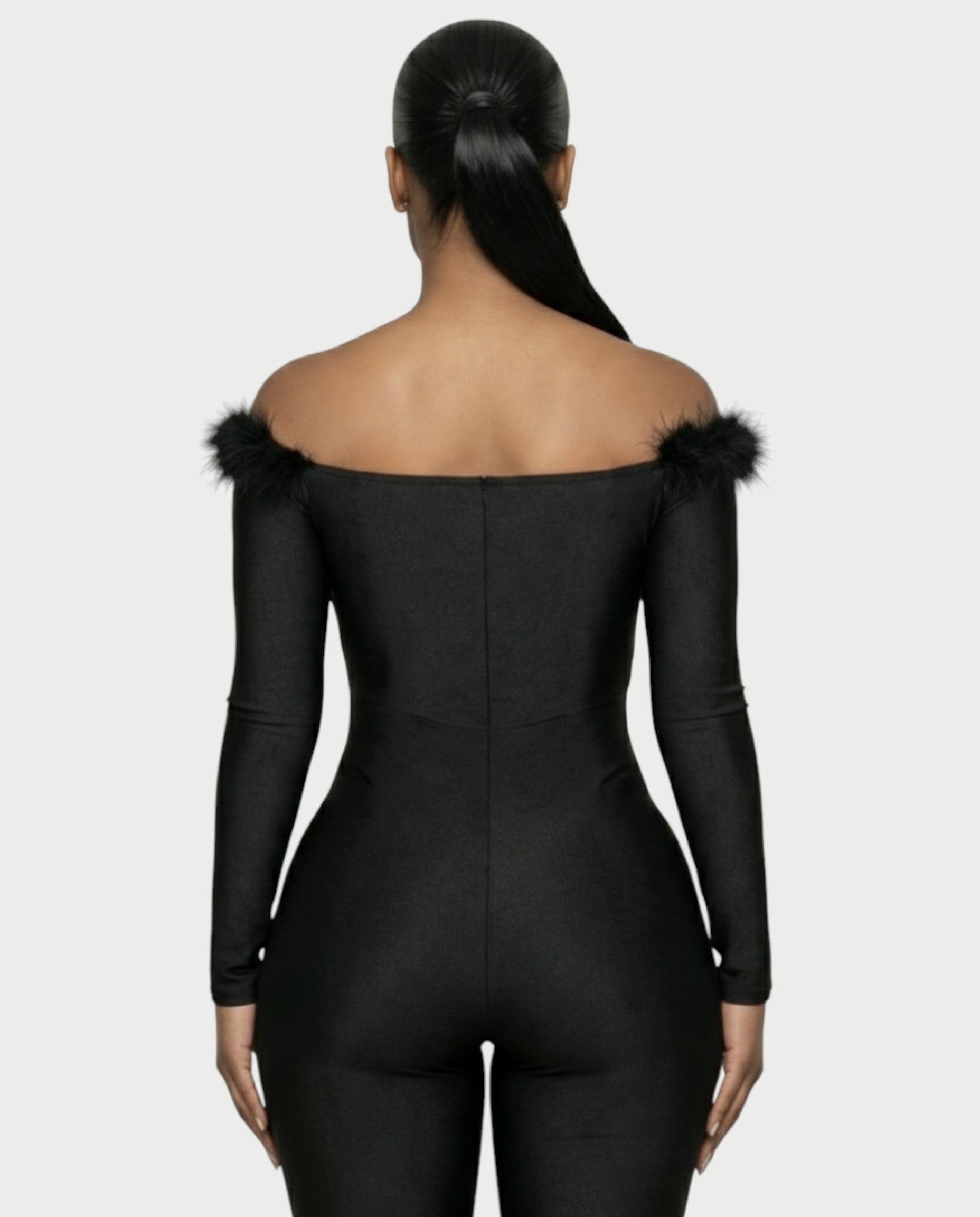 RAELYN Feather Trimmed Jumpsuit
