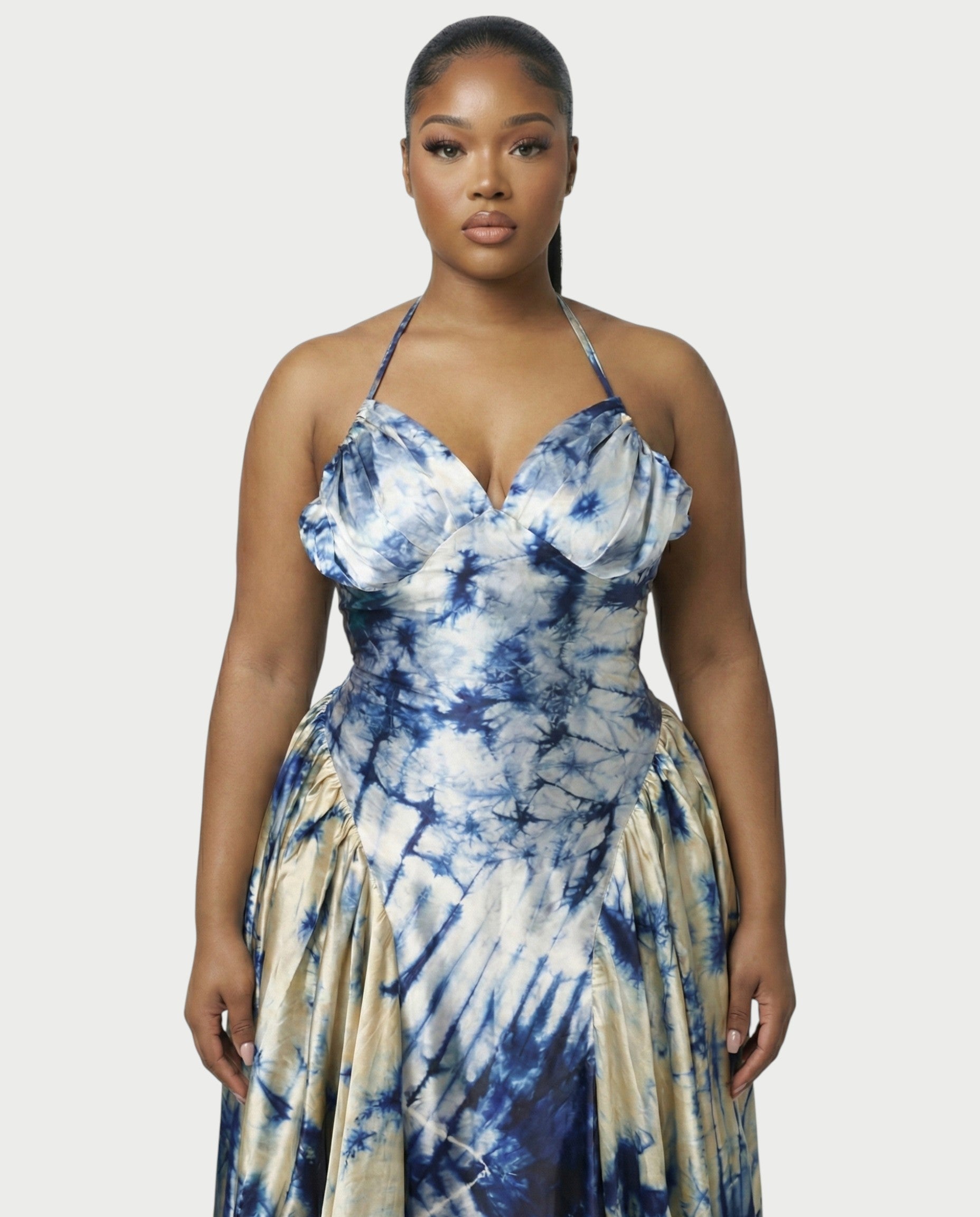 VAYLA Satin Flowy Maxi Dress