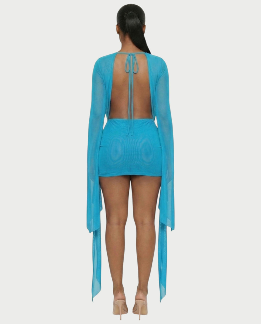 CAROL Cowl Neck Draped Mini Dress