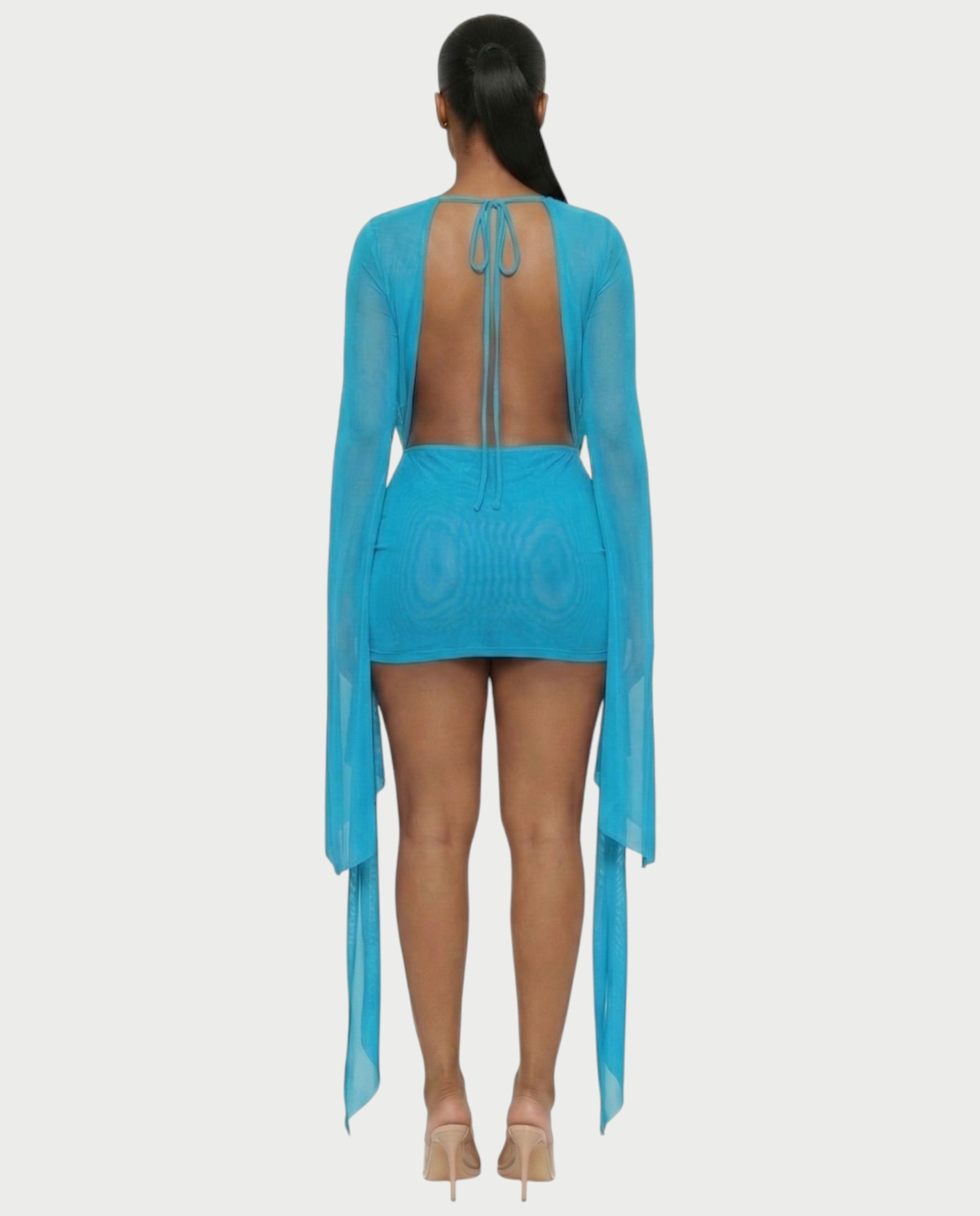 CAROL Cowl Neck Draped Mini Dress