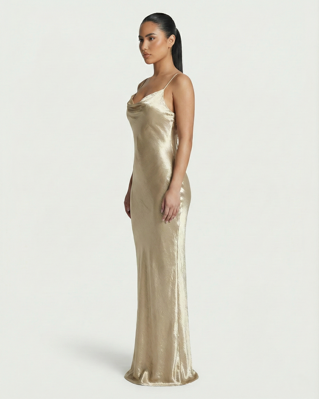 NILLA Cowl-Neck Backless Maxi Dress