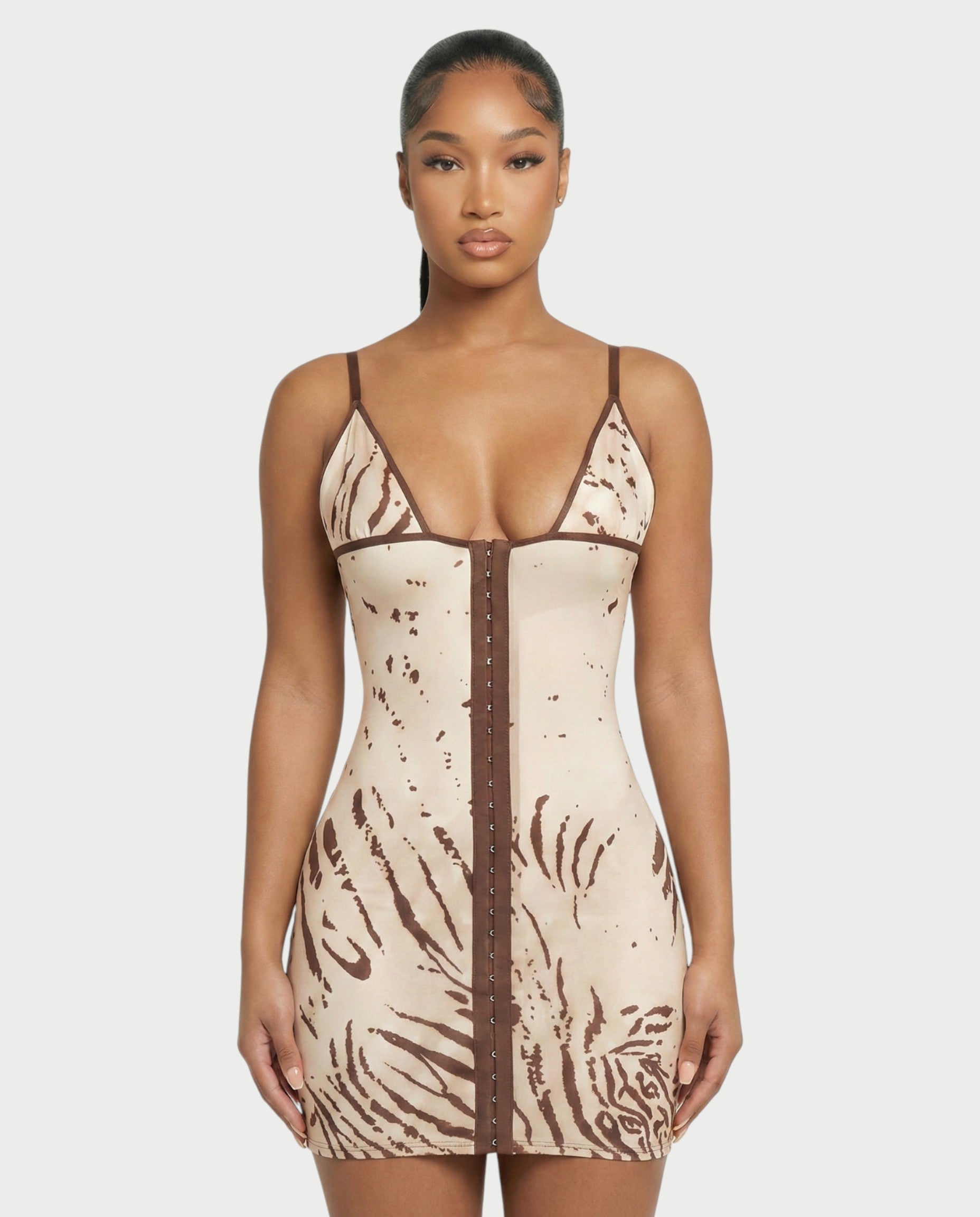 EMILIA Zebra Print Bodycon Mini Dress