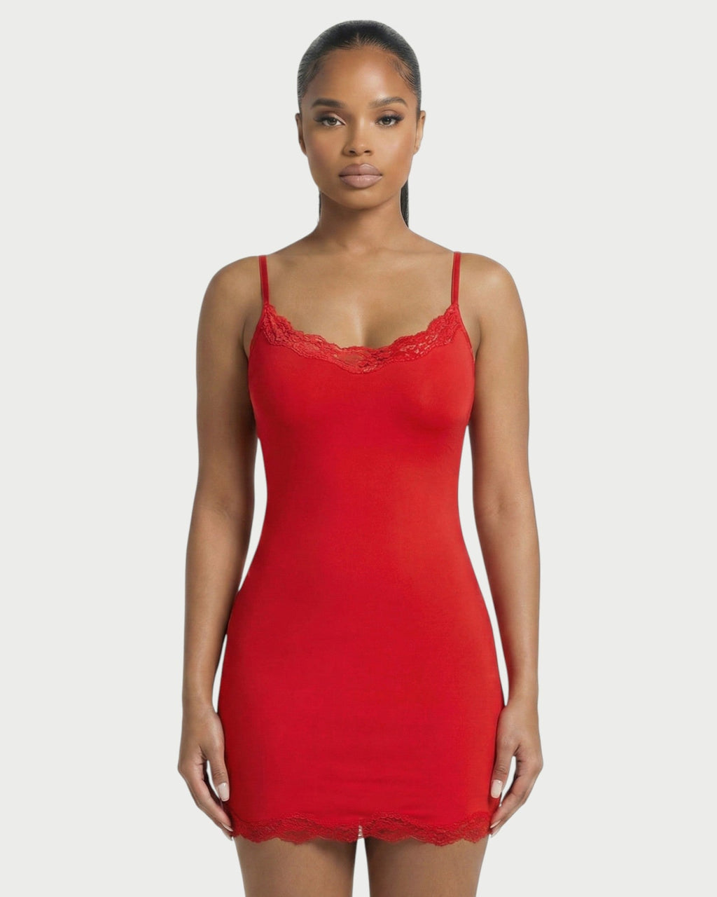 MEVAYA Lace-Trim Cami Bodycon Mini Dress