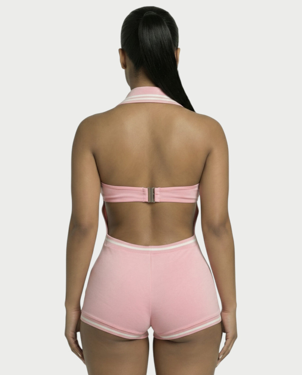JEYNE Backless Halter Sleeveless Romper