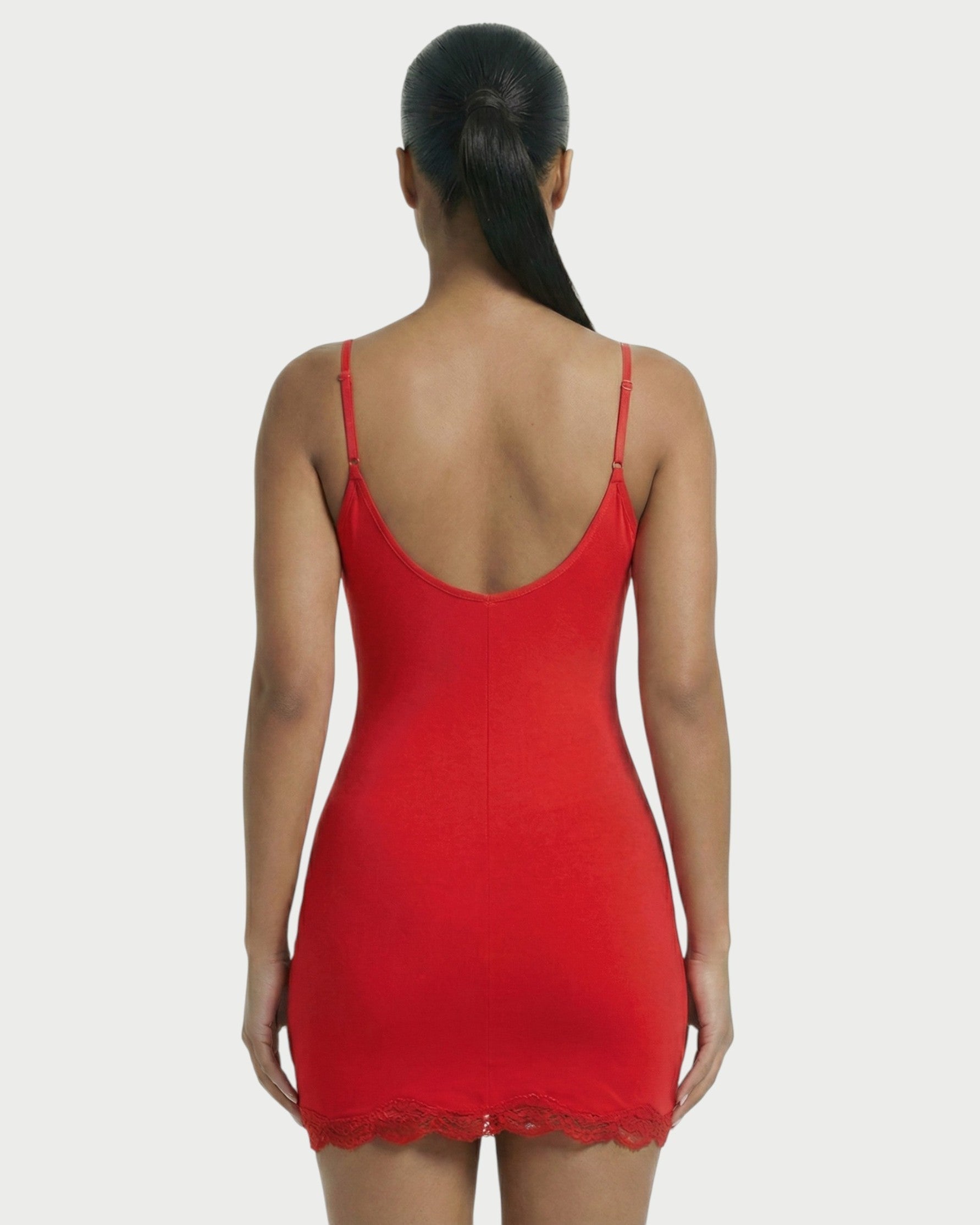 MEVAYA Lace-Trim Cami Bodycon Mini Dress