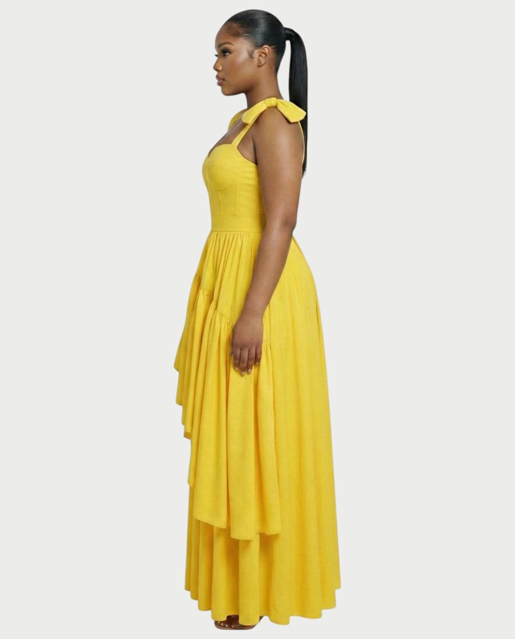 NARIMA Bow Ruffle Maxi Dress
