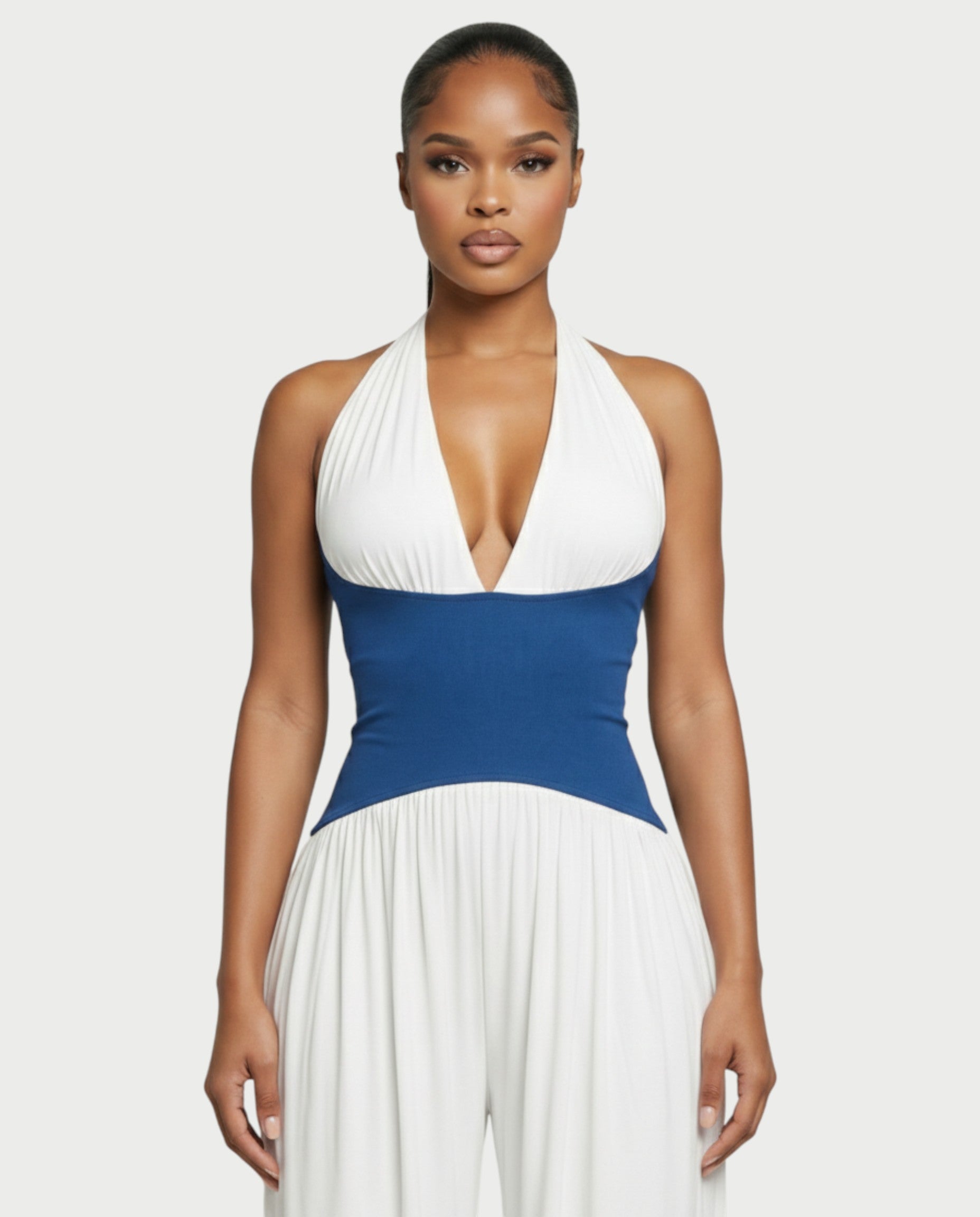 AMARIS Halter Neck Backless Wide Leg Jumpsuit