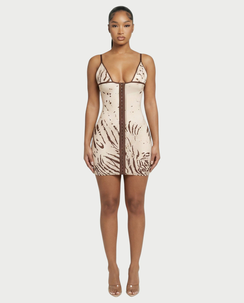EMILIA Zebra Print Bodycon Mini Dress