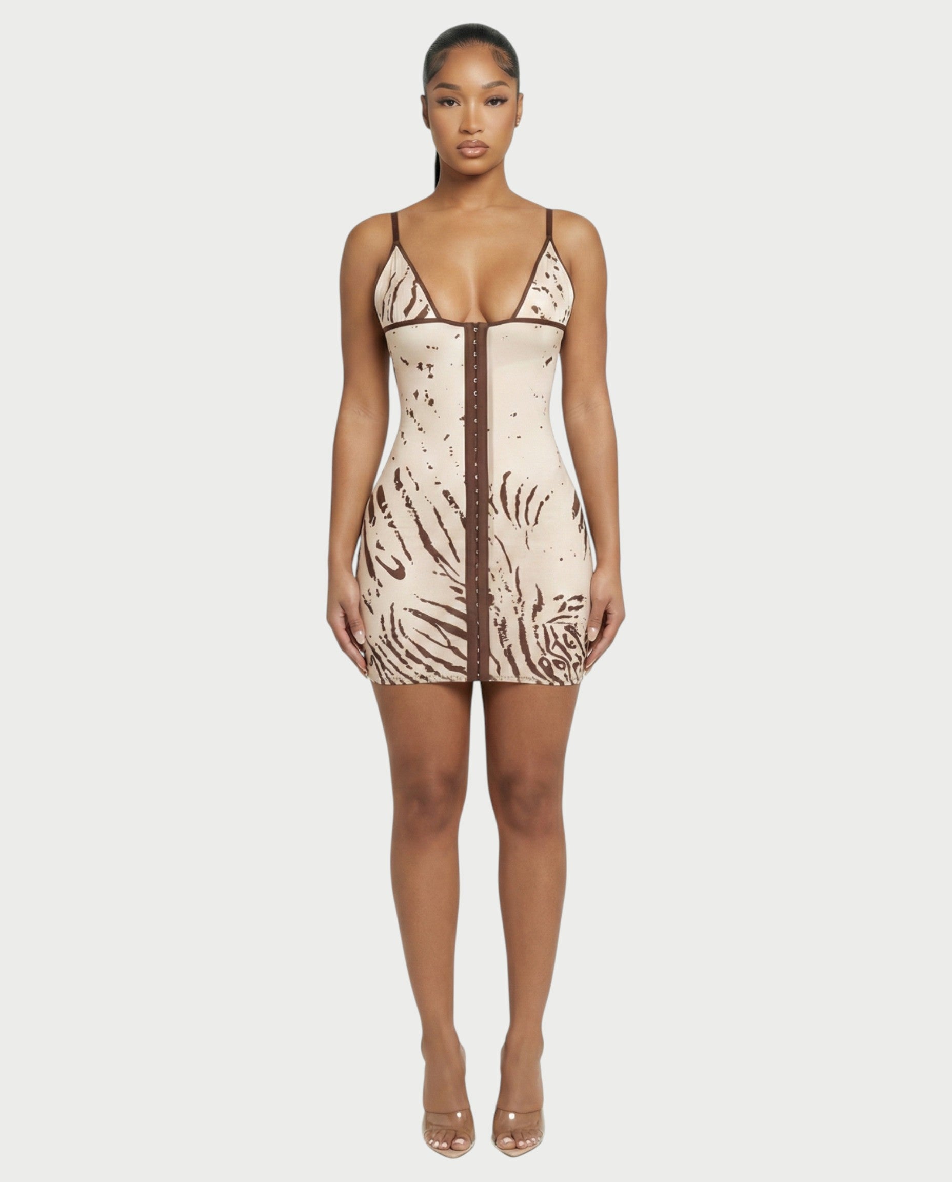EMILIA Zebra Print Bodycon Mini Dress