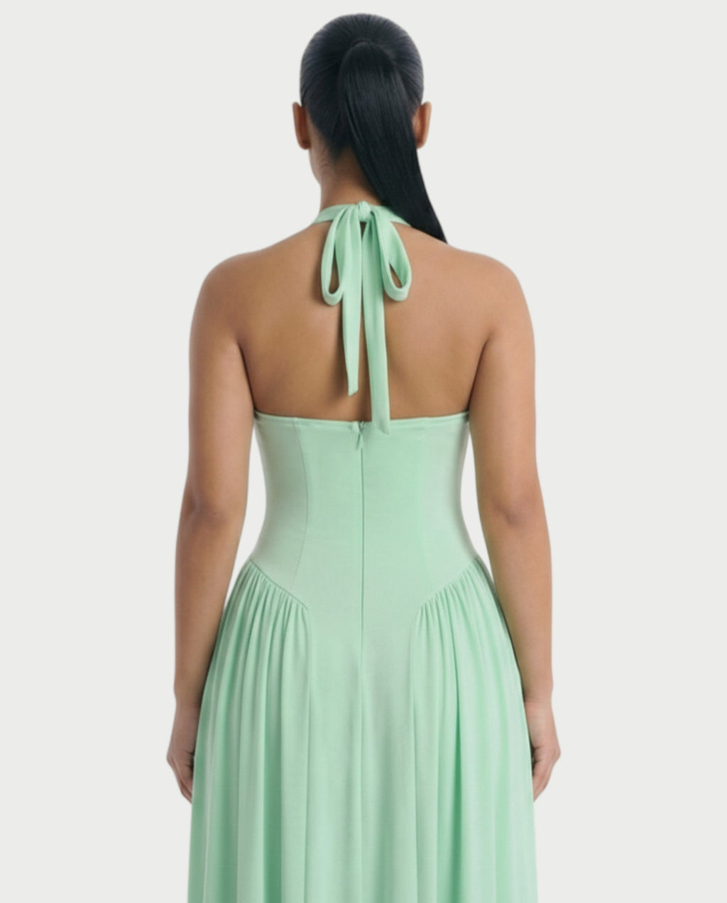 EVIRA Floral Appliqué Drop-Waist Maxi Dress