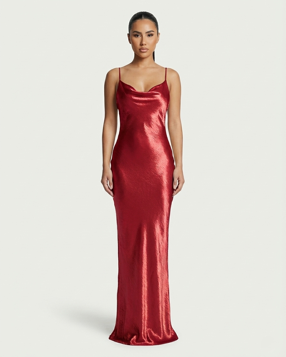 NILLA Cowl-Neck Backless Maxi Dress