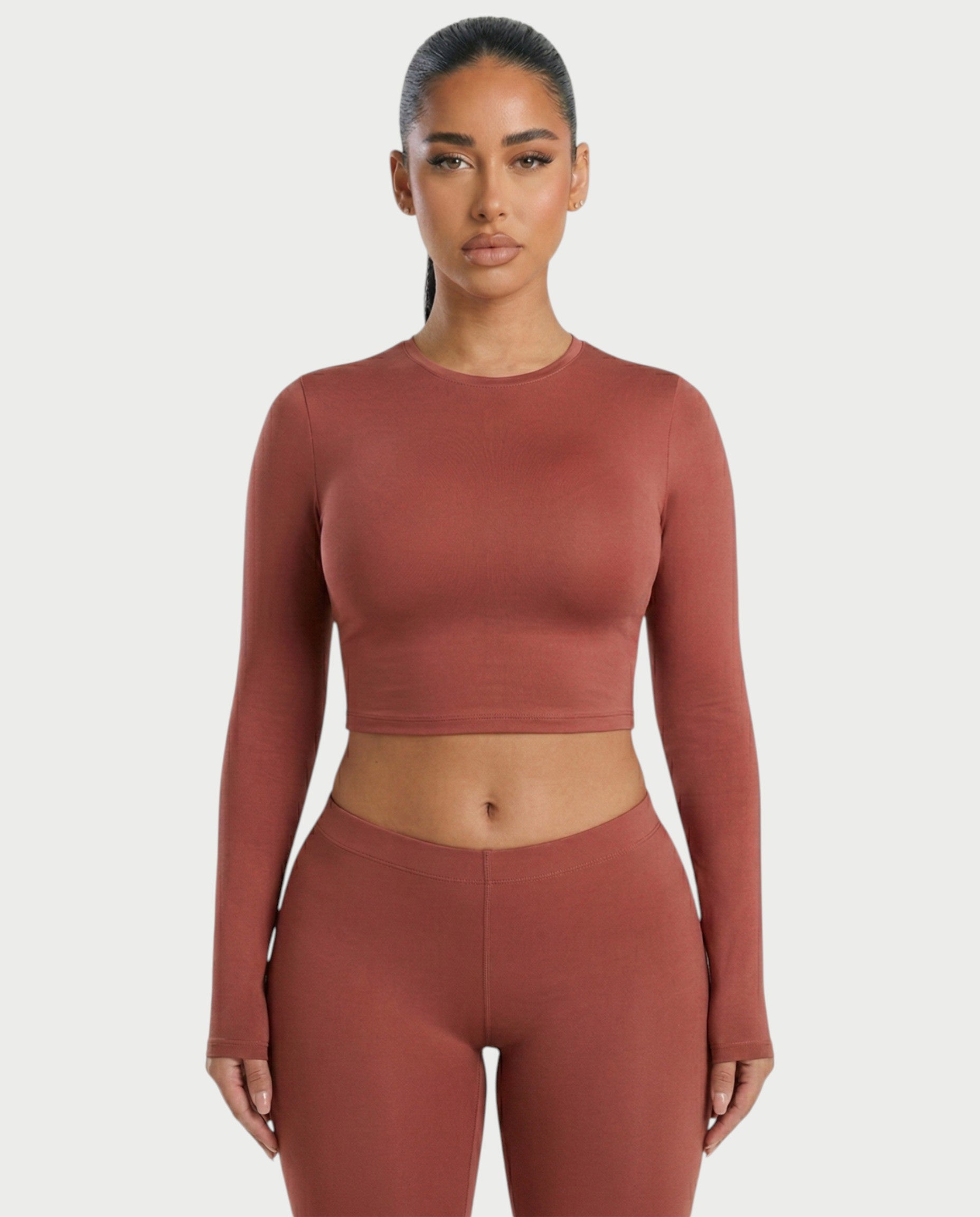 VANNA Long-Sleeve Waist Cinching Slim-Fit Top