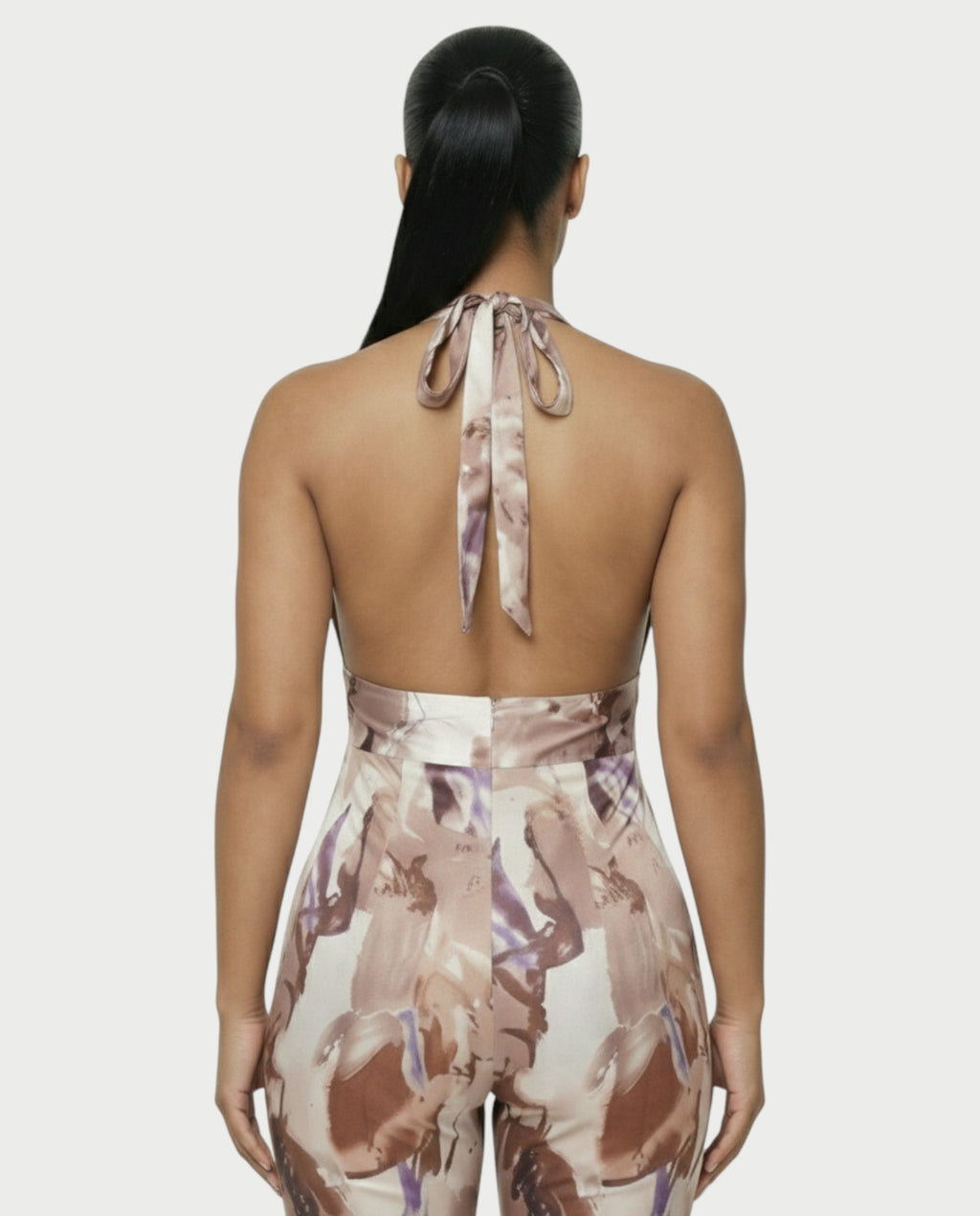 AMETHYST Printed Halter Neck Sleeveless Jumpsuit