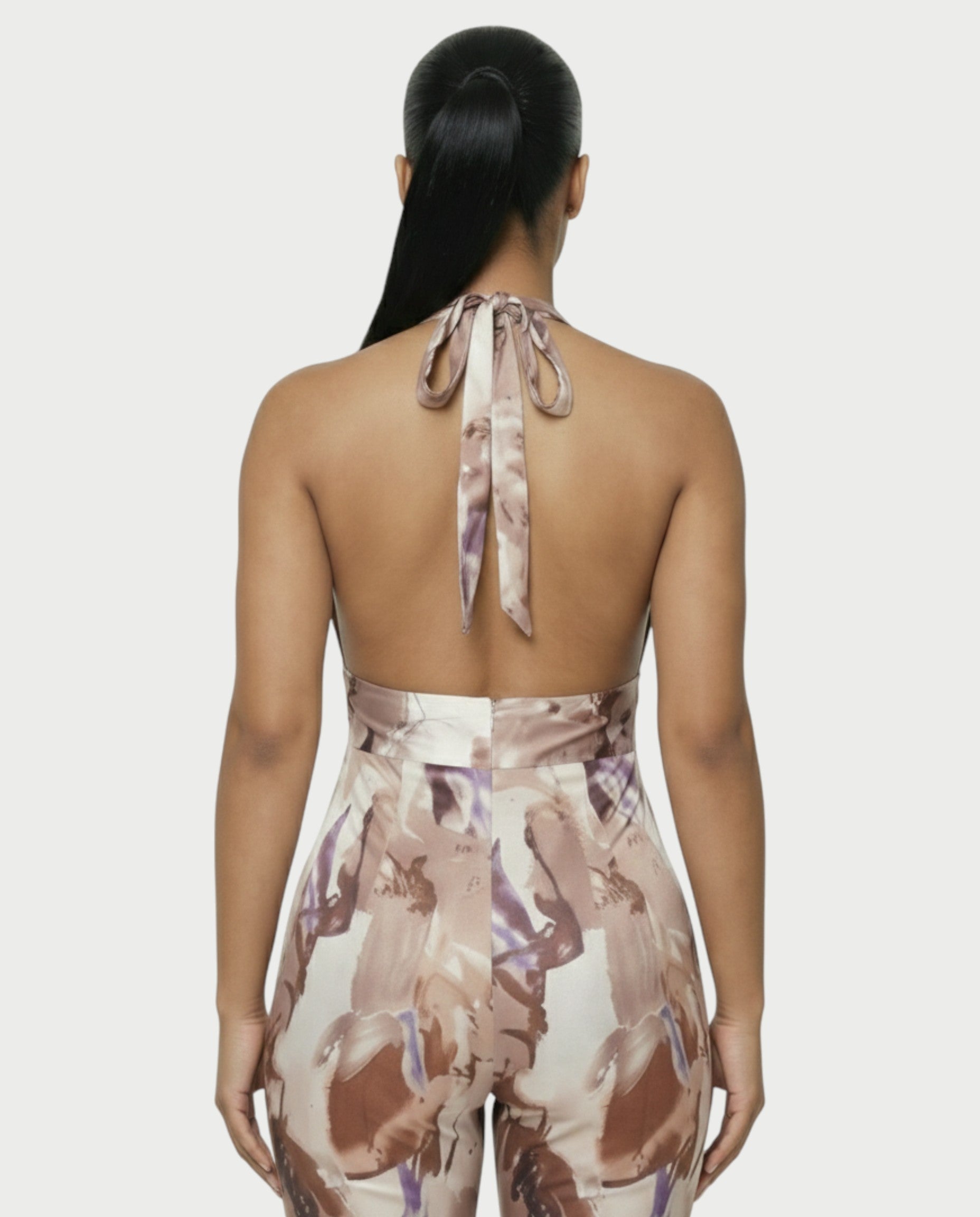 AMETHYST Printed Halter Neck Sleeveless Jumpsuit