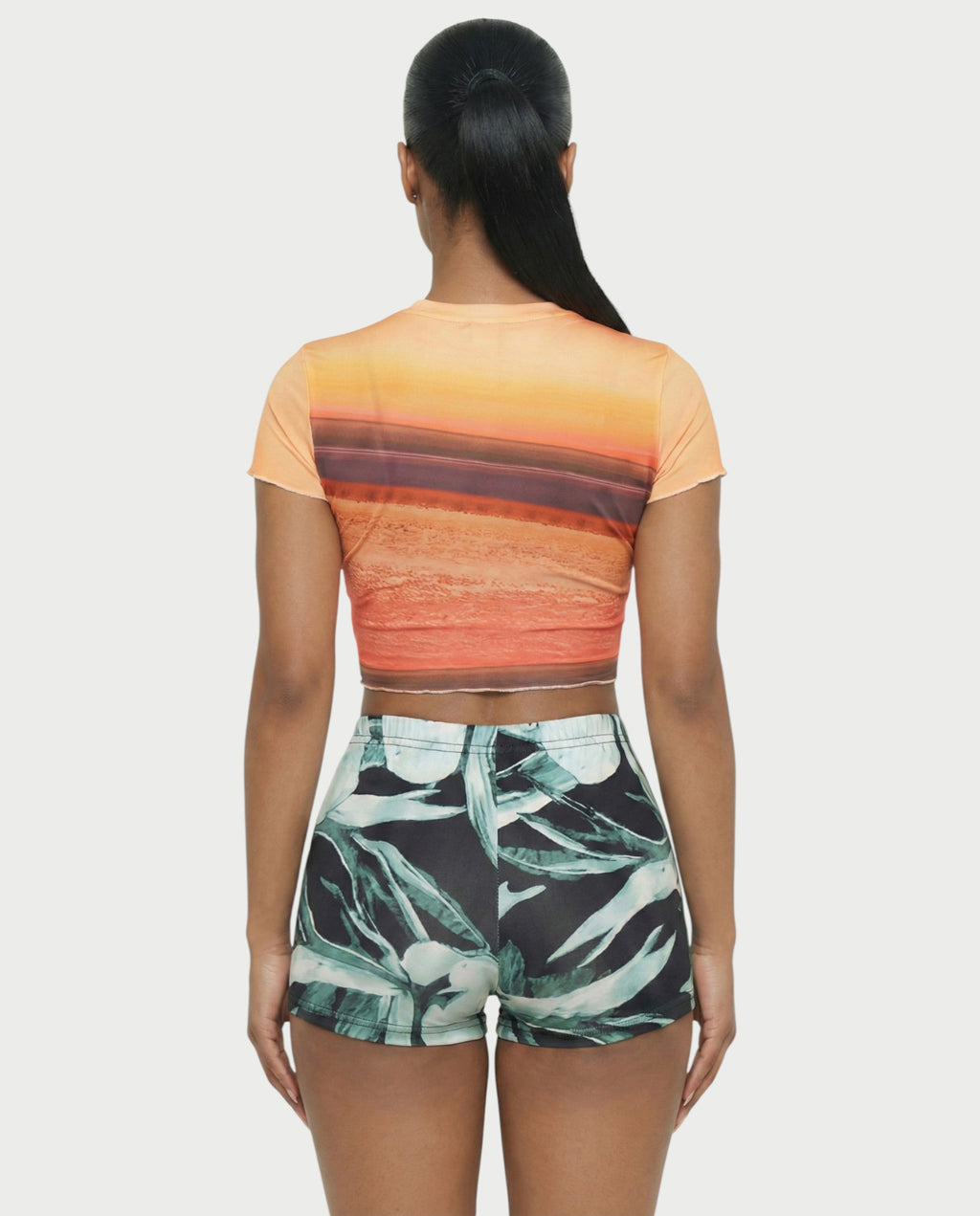 ESTELLE Mesh Crop Top & Shorts Set