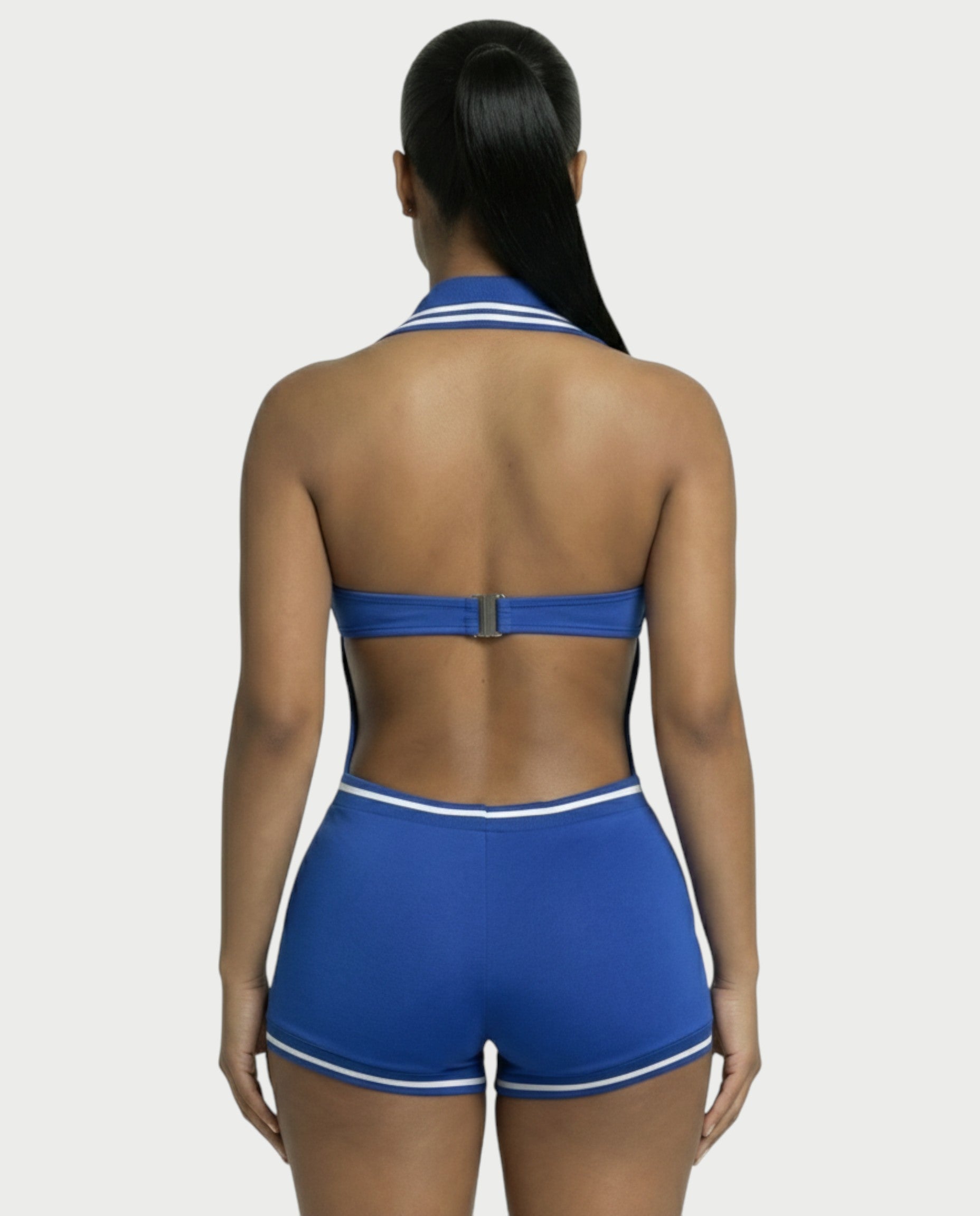JEYNE Backless Halter Sleeveless Romper
