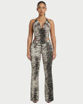 VEXA Zebra Print Top and Denim Jeans Set