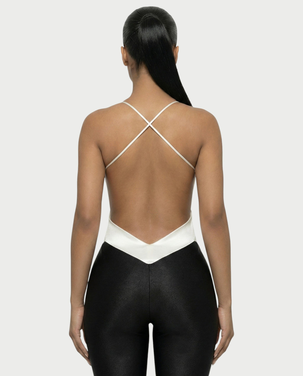 NIANA Satin Twist Cutout Jumpsuit