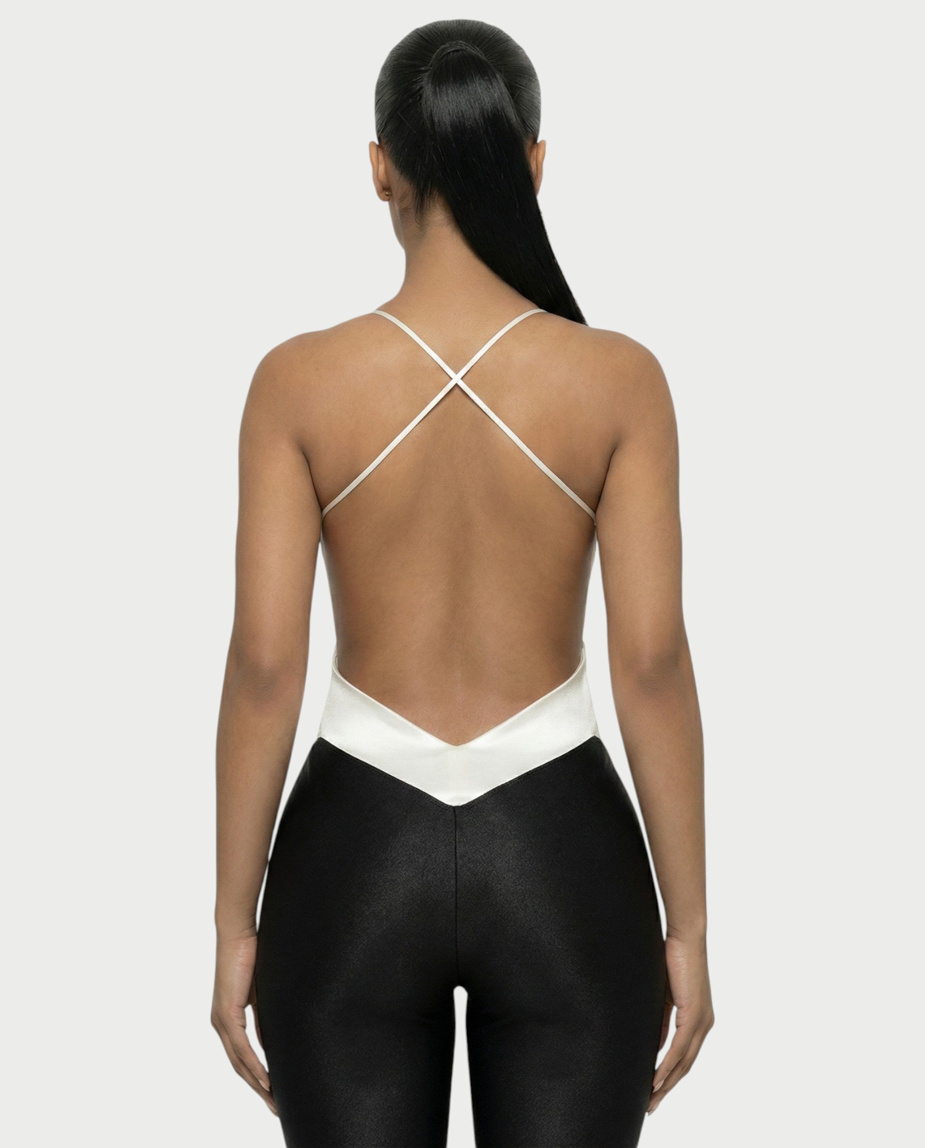 NIANA Satin Twist Cutout Jumpsuit