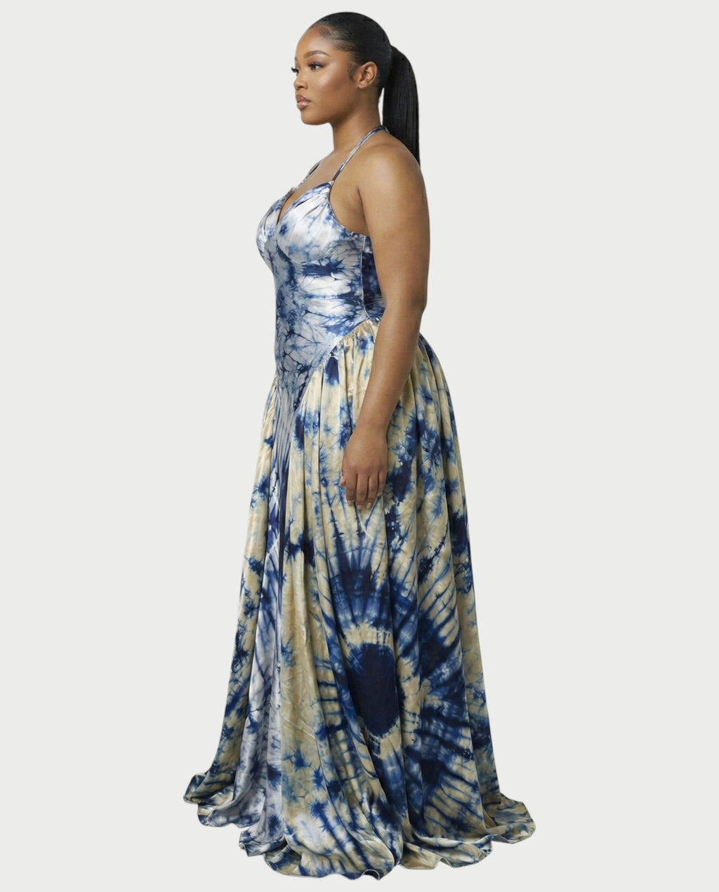 VAYLA Satin Flowy Maxi Dress