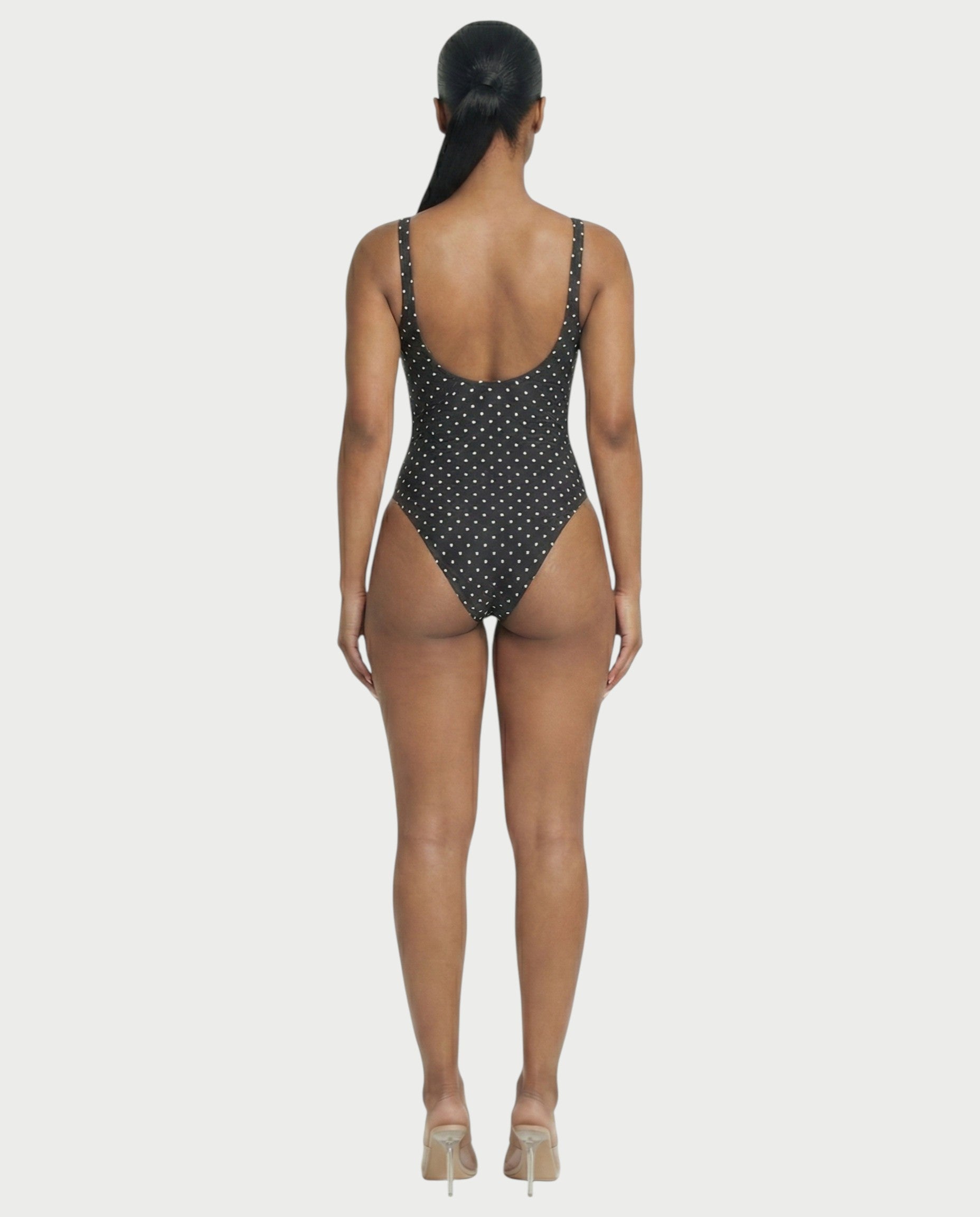 Patterned Scoop Neck Bodysuit