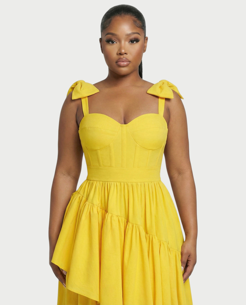 NARIMA Bow Ruffle Maxi Dress