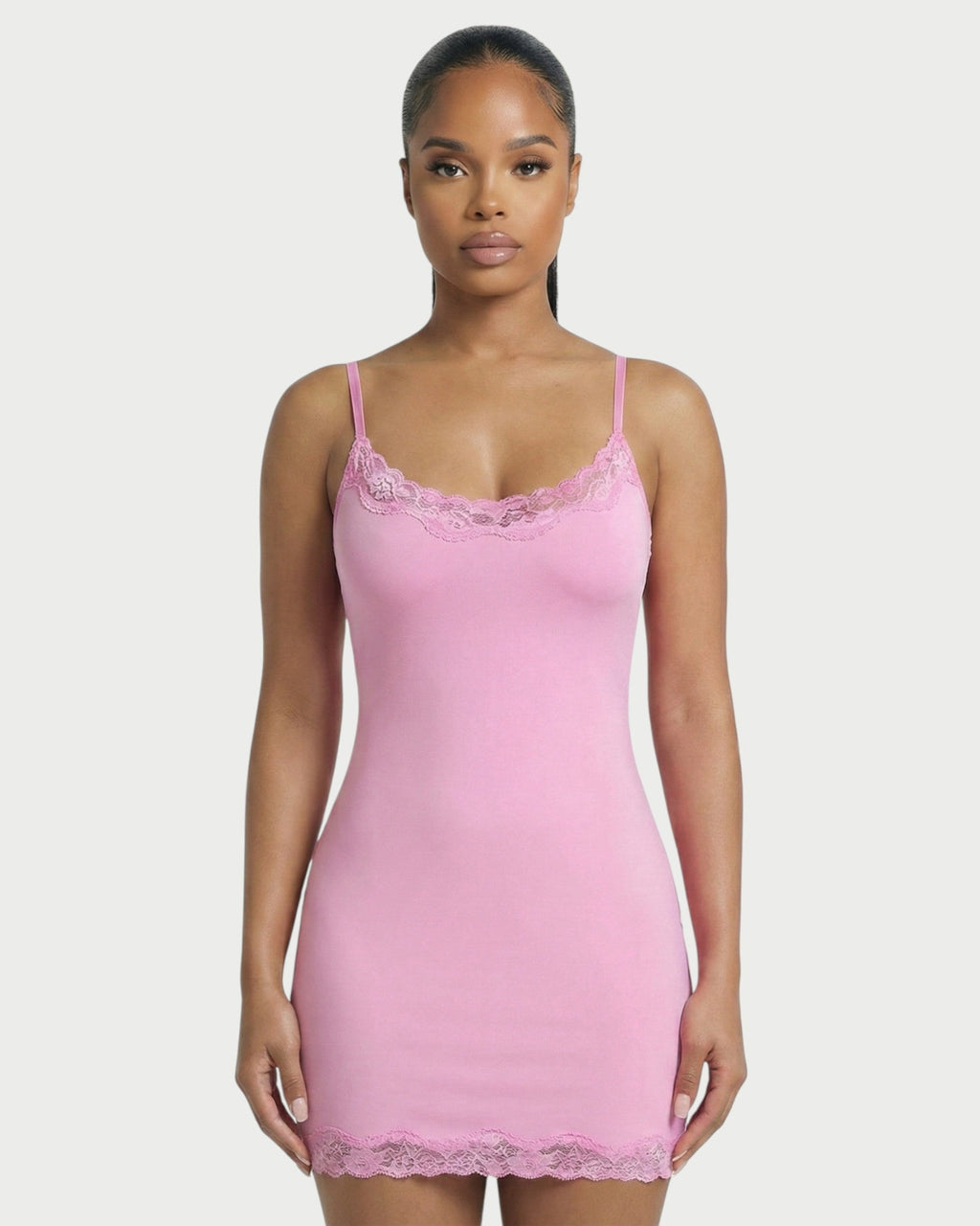MEVAYA Lace-Trim Cami Bodycon Mini Dress