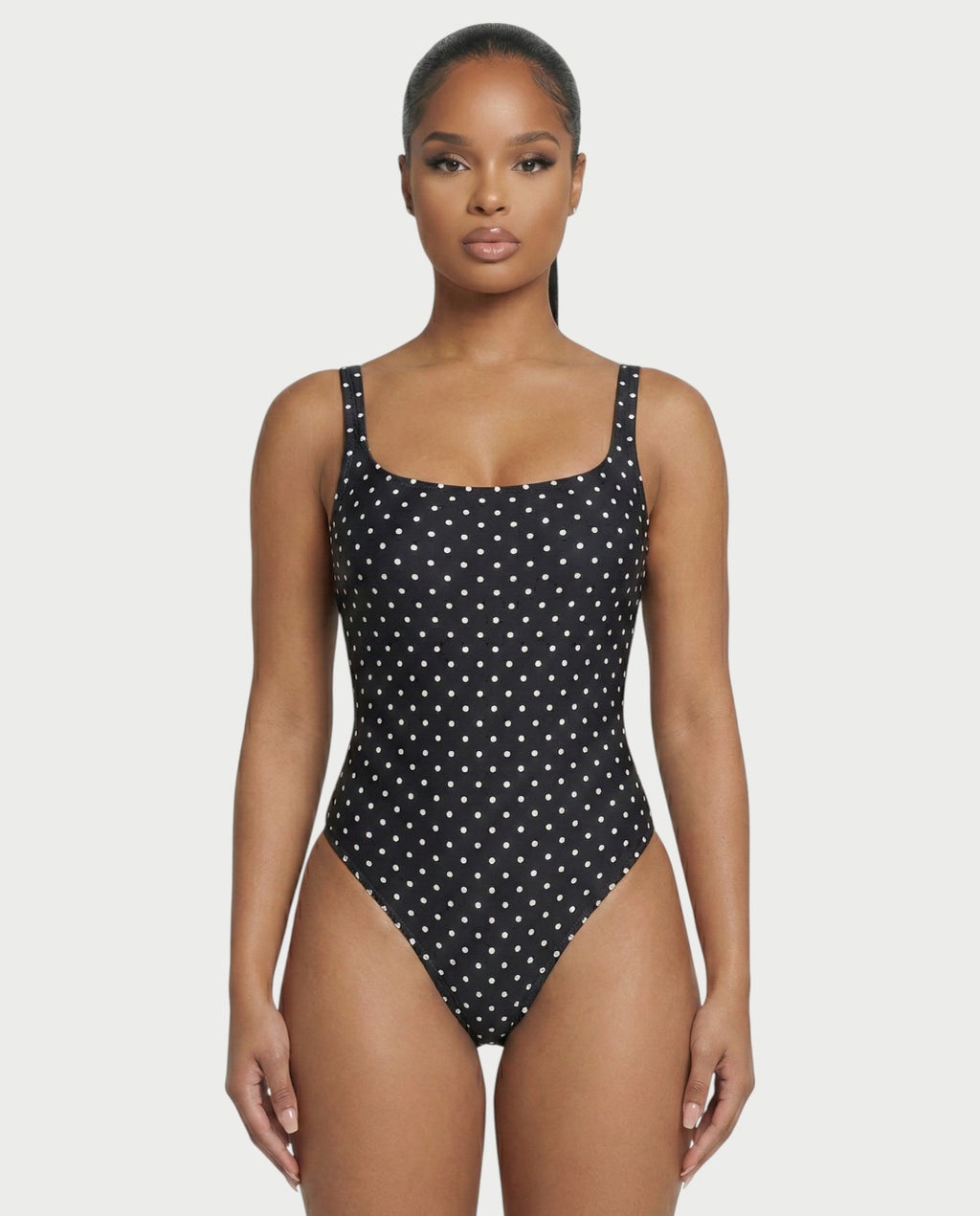 Patterned Scoop Neck Bodysuit