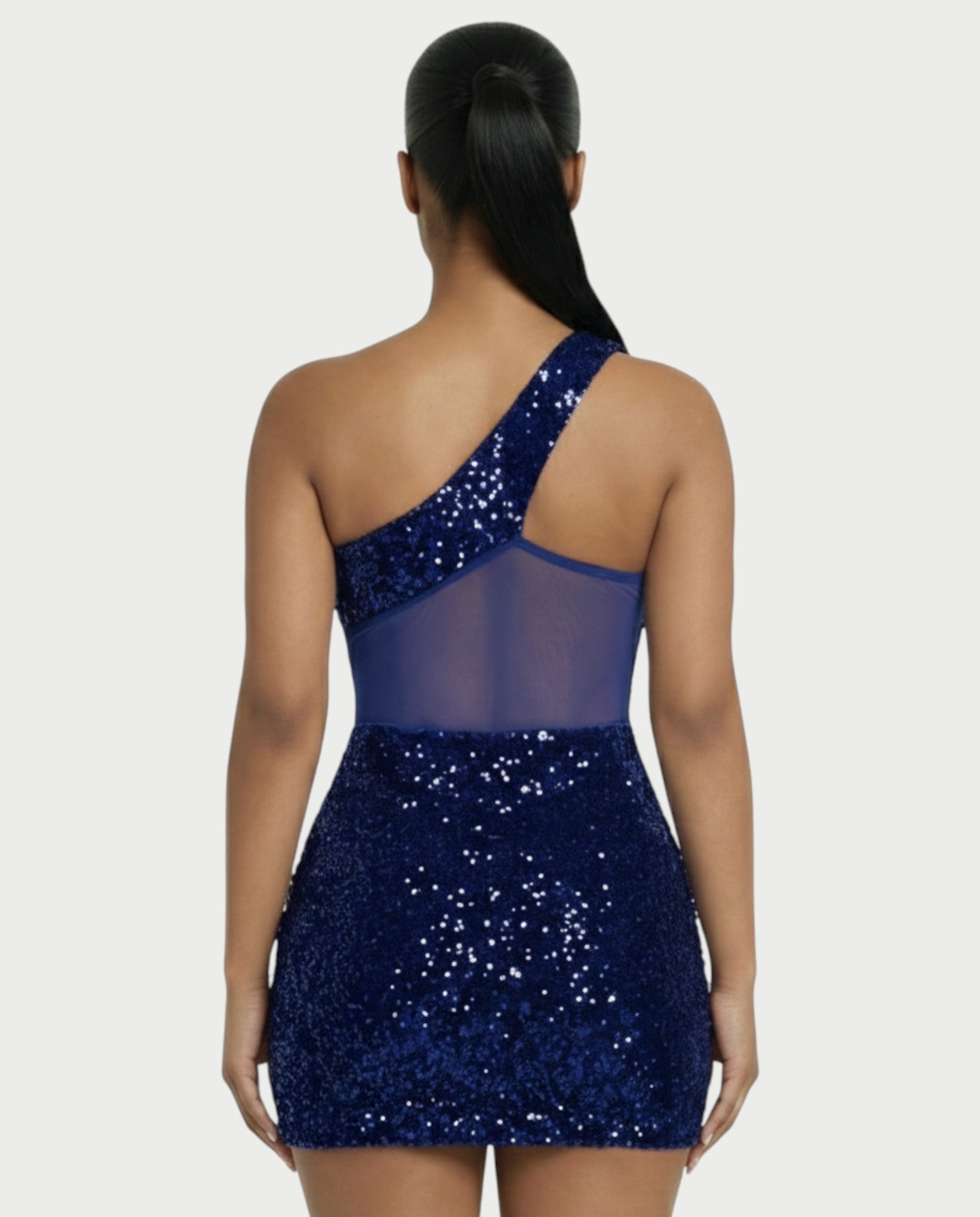 SARA One-shoulder Sequin Mini Dress