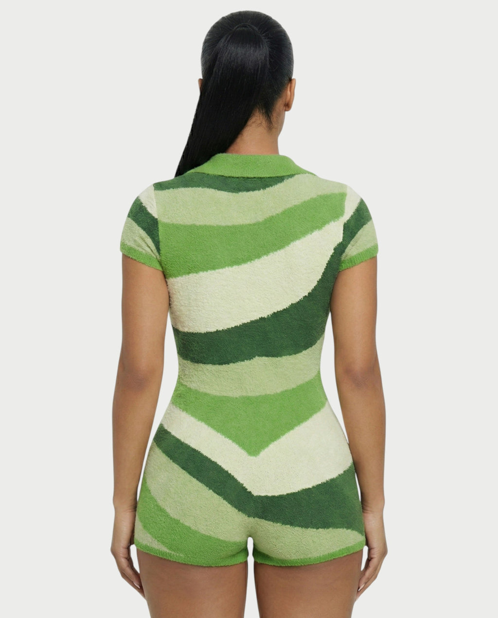 ELLAY Knit Abstract Print Romper