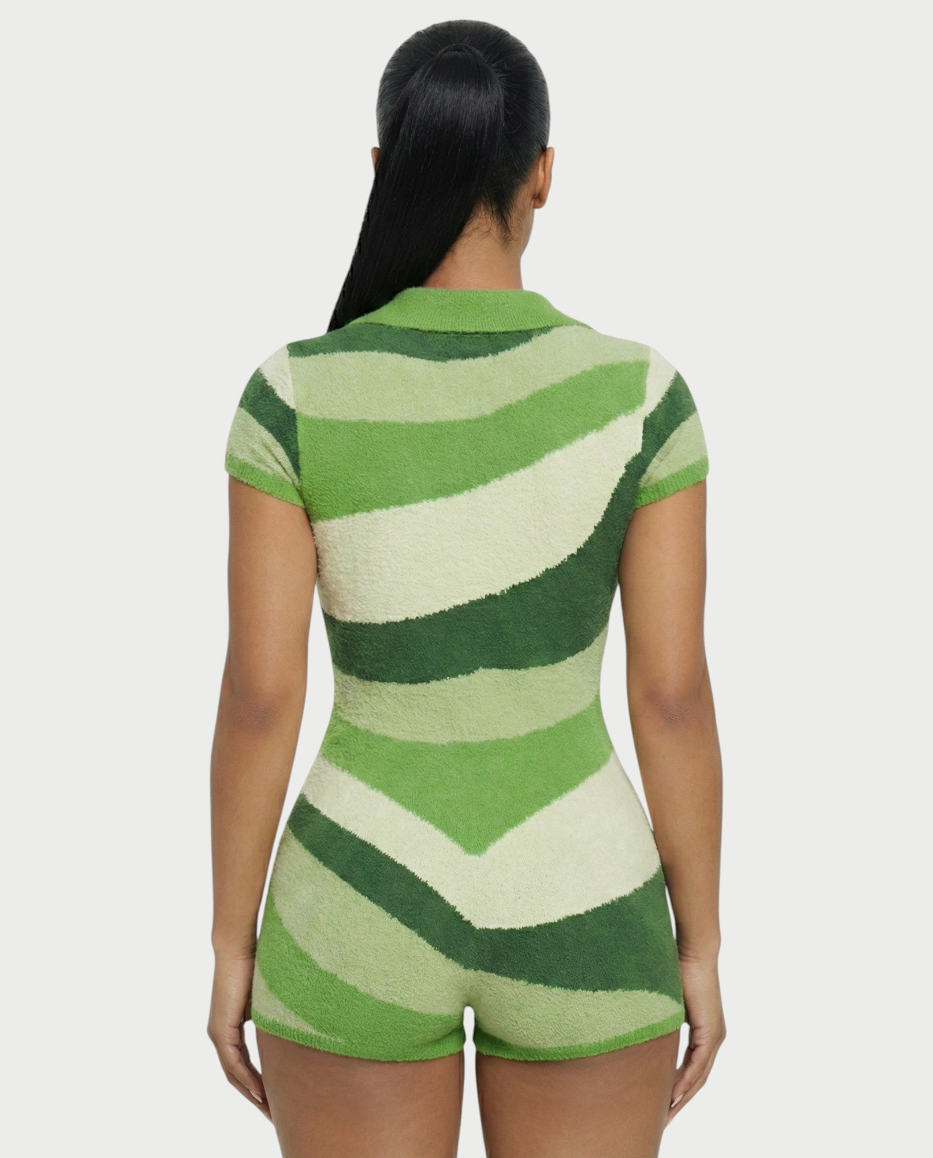 ELLAY Knit Abstract Print Romper