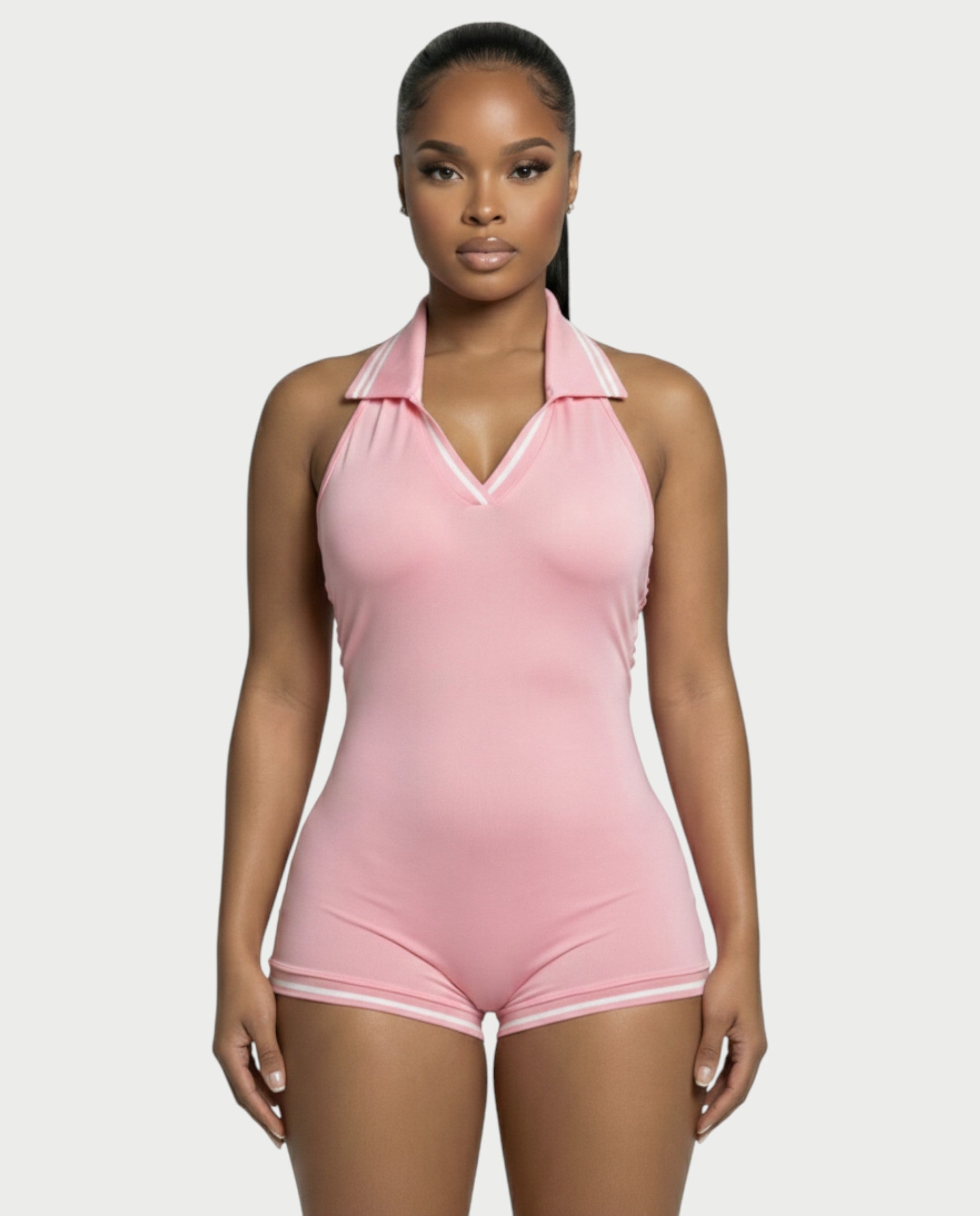 JEYNE Backless Halter Sleeveless Romper