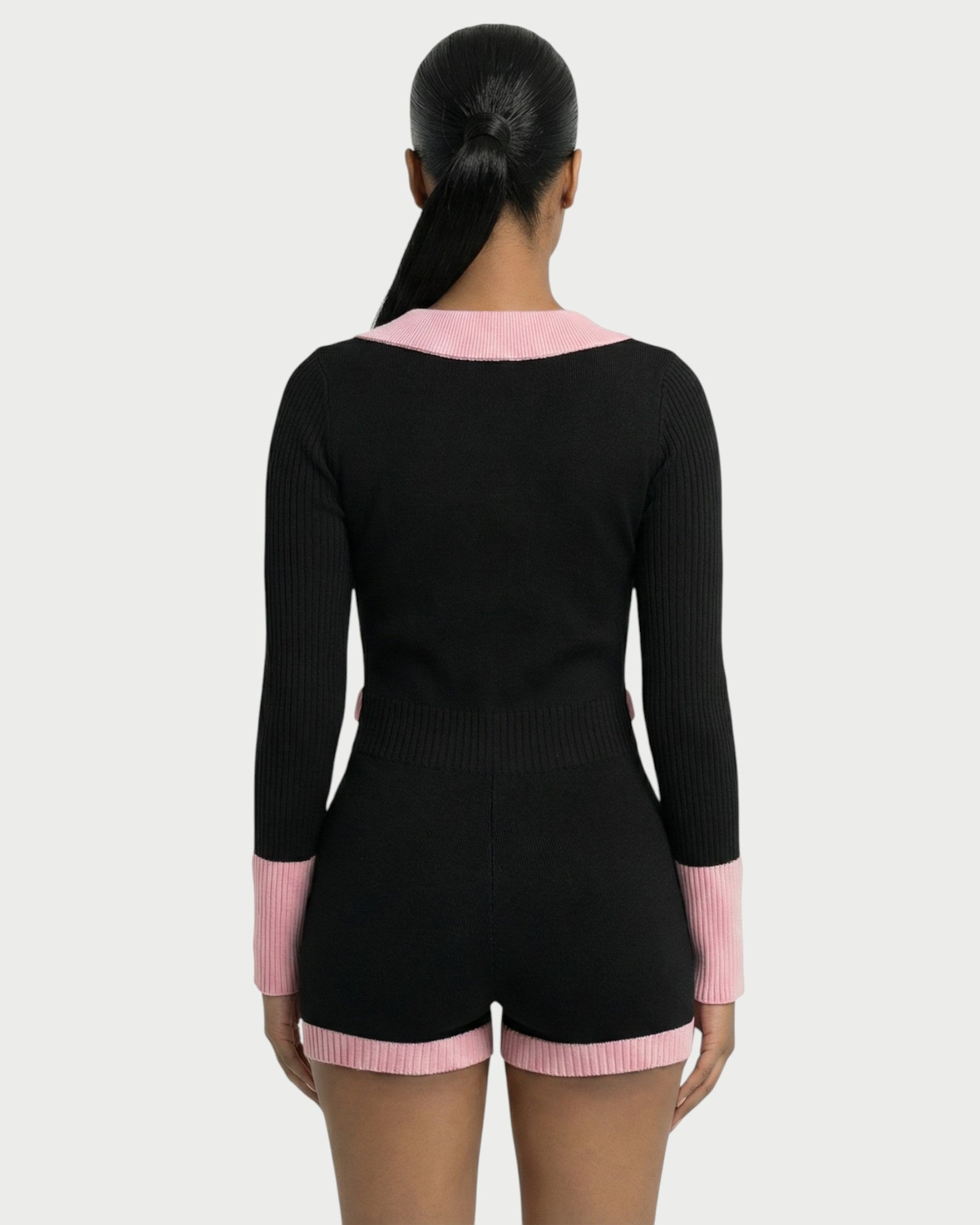 FRIMA Contrast Trim Knit Romper
