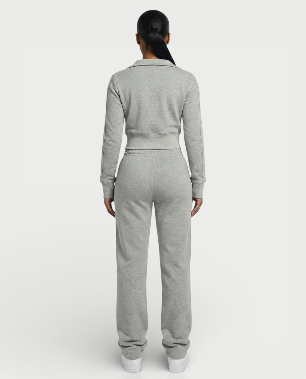 GIVANA Cropped Zip Jumper & Straight-Leg Pants Set