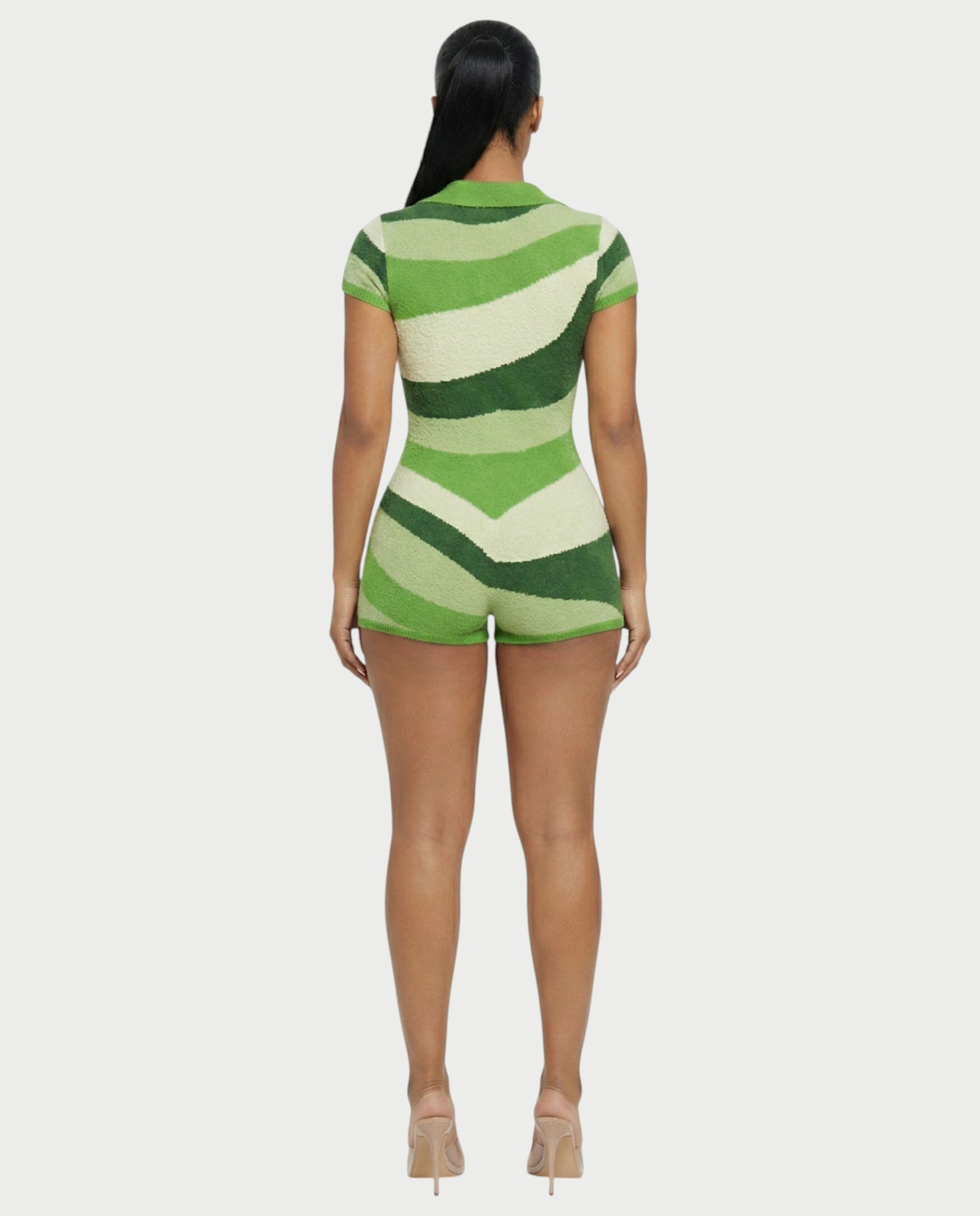 ELLAY Knit Abstract Print Romper