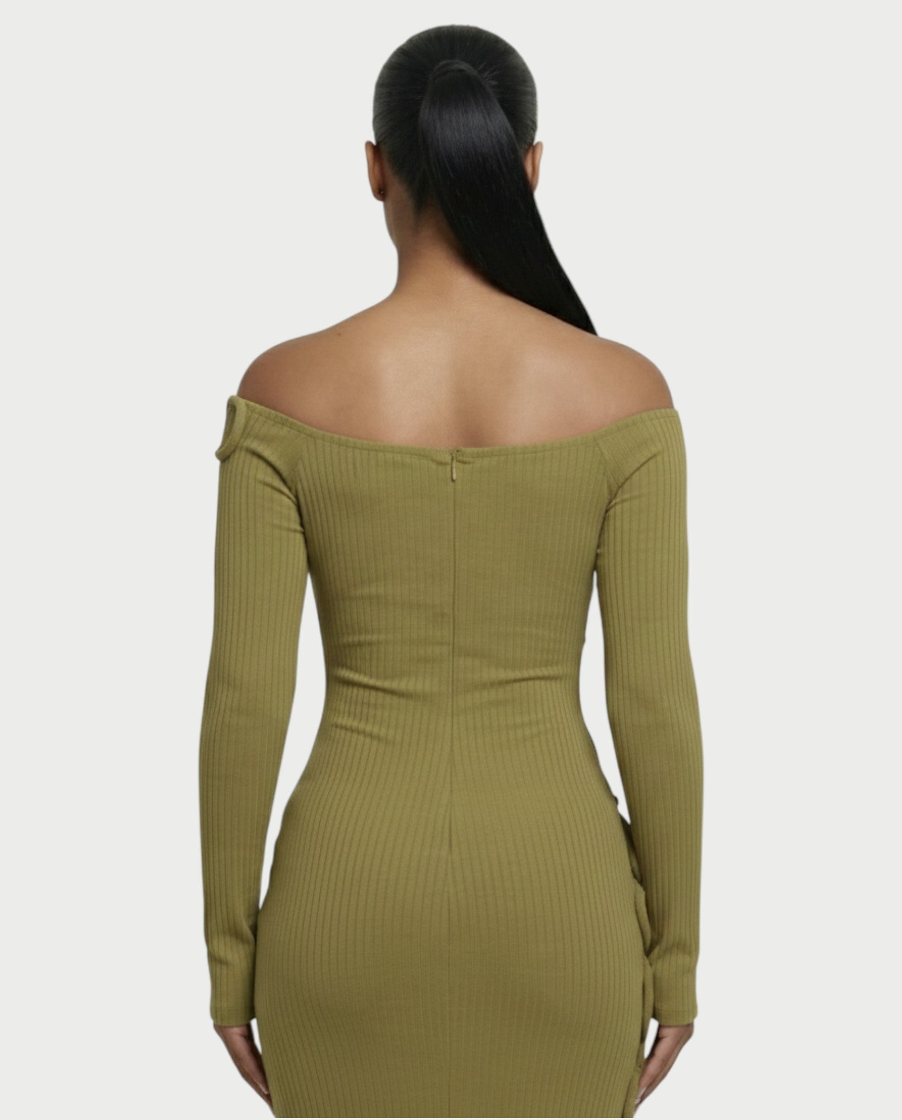 CARAMINA Sculptural Loop Maxi Gown