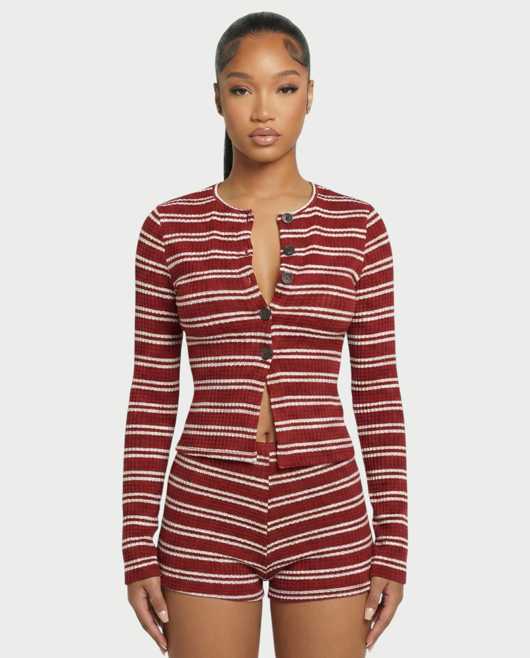 WAVERLY Stripe Waffle-Knit Set