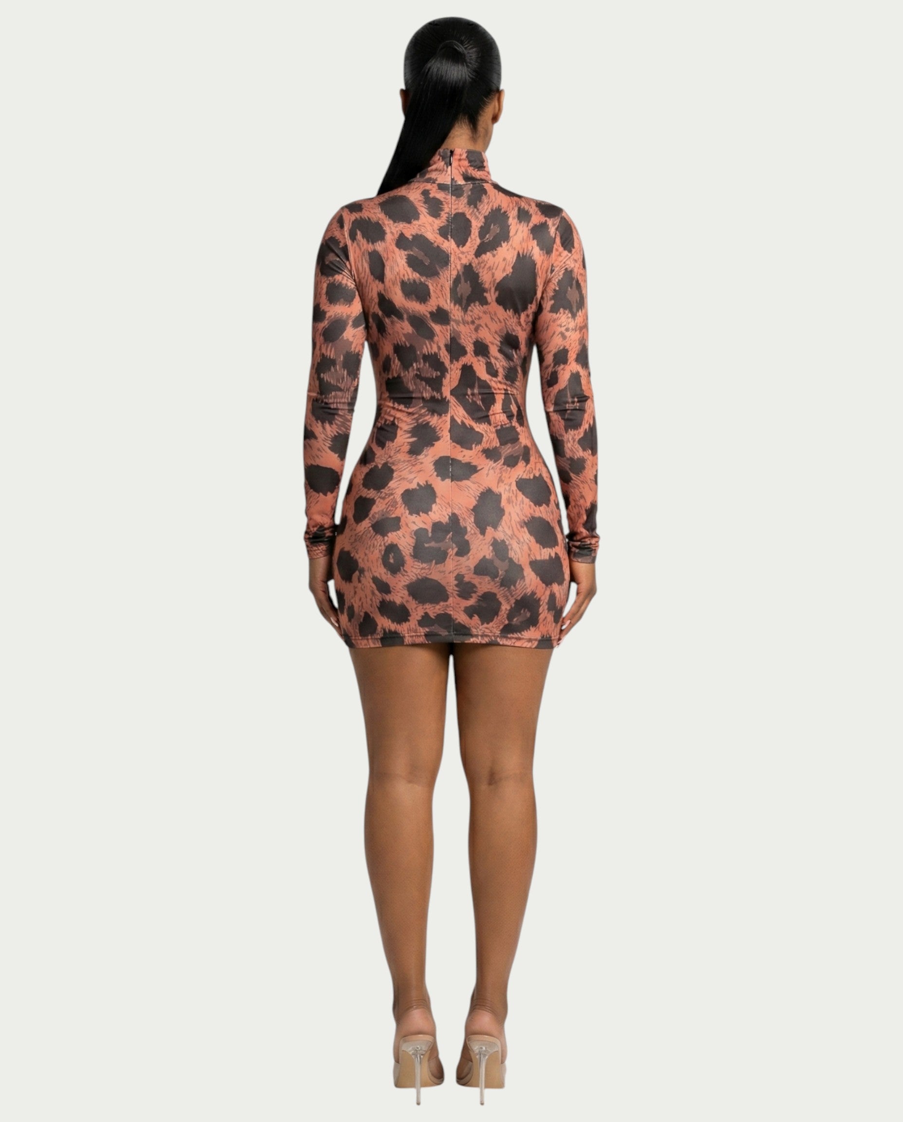 JAMILA Leopard Print Mini Bodycon Dress