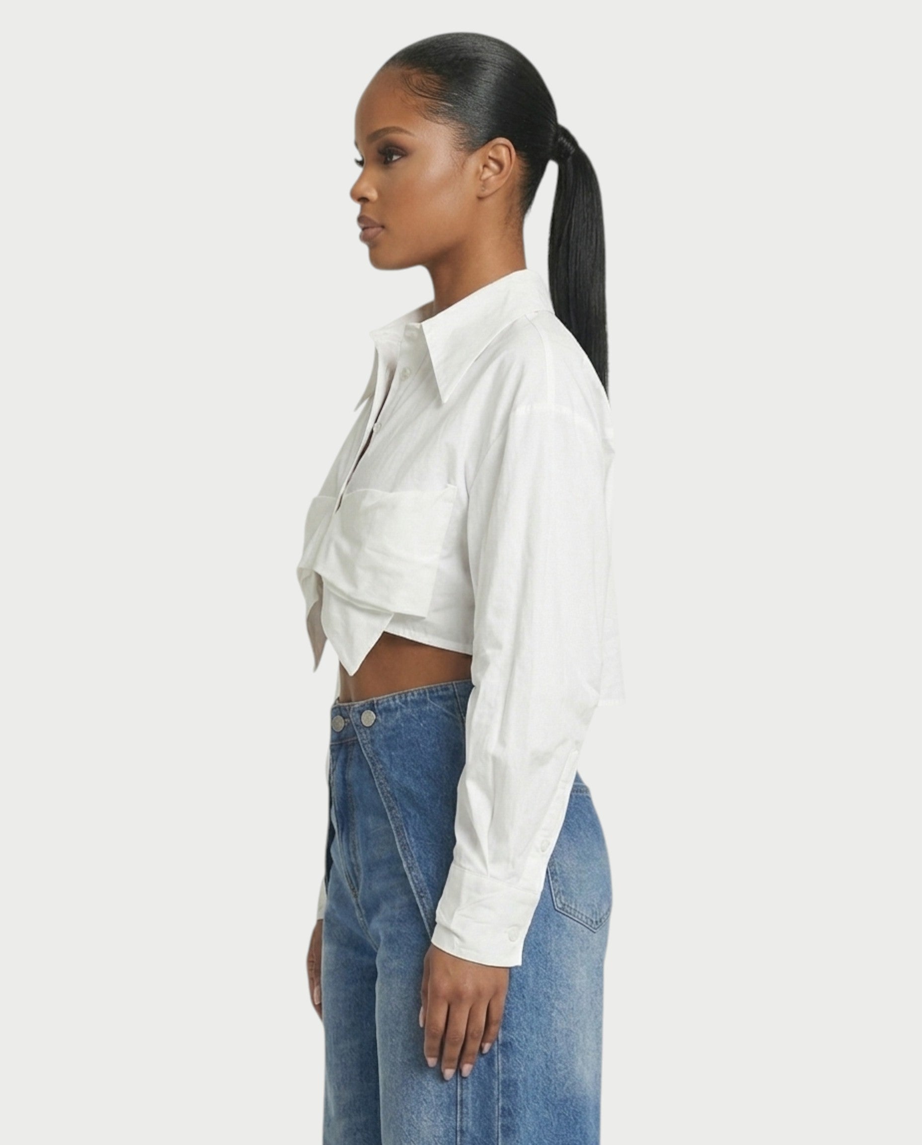 ORLY Cropped Twist Detail Shirt
