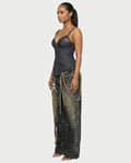 YANCY Corset Zip-Up Mesh Panel Top