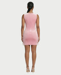 FAVE Rhinestone Feather Trim Mini Dress
