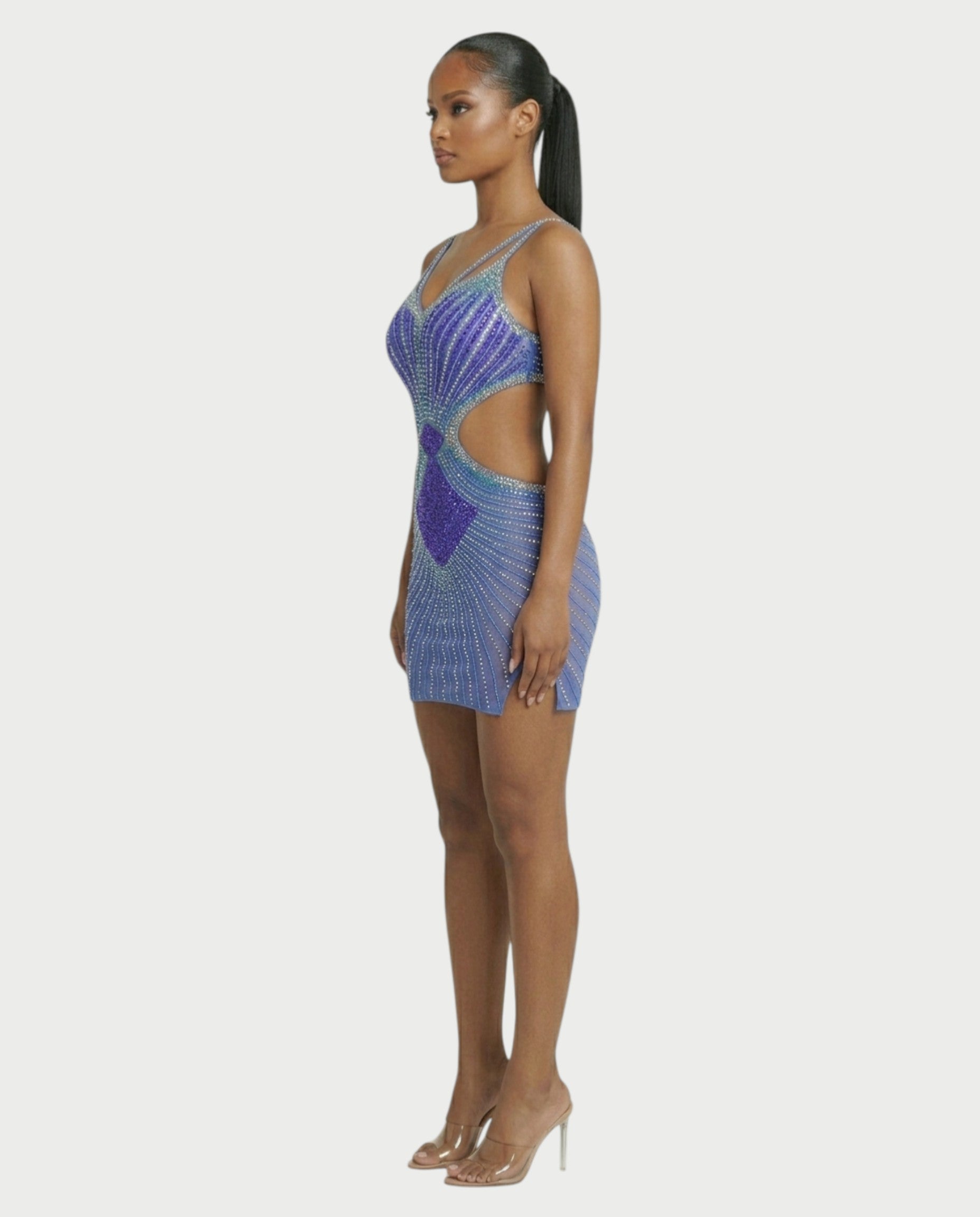BRELLIE Crystal Cut-out Bodycon Mini Dress