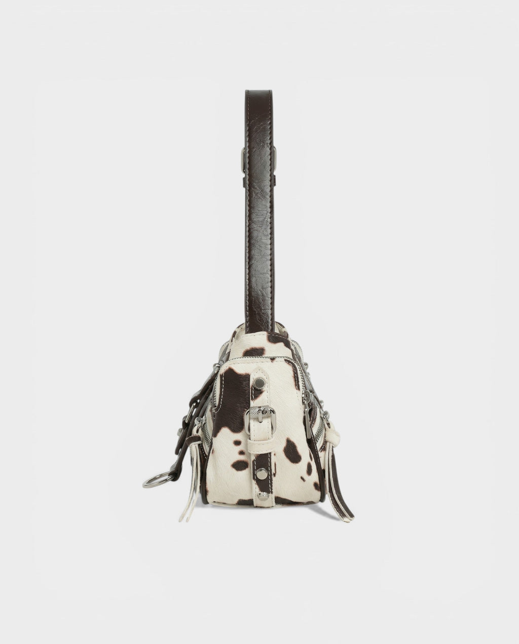 PRISCILLA Cow Print Studded Handbag