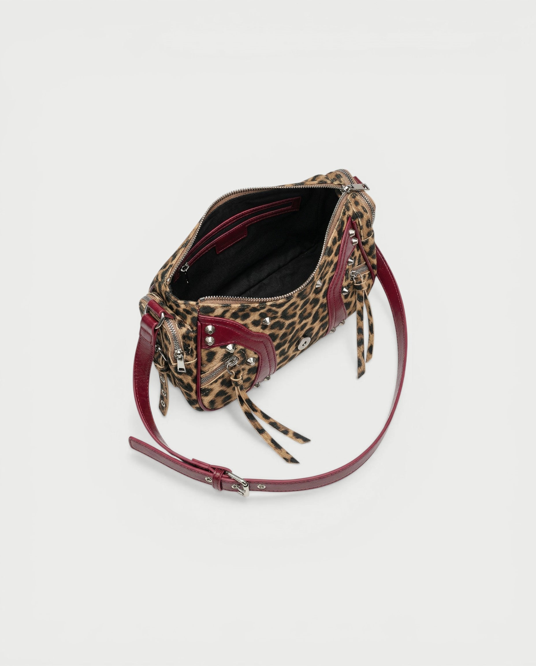 KORALIE Leopard Print Studded Handbag