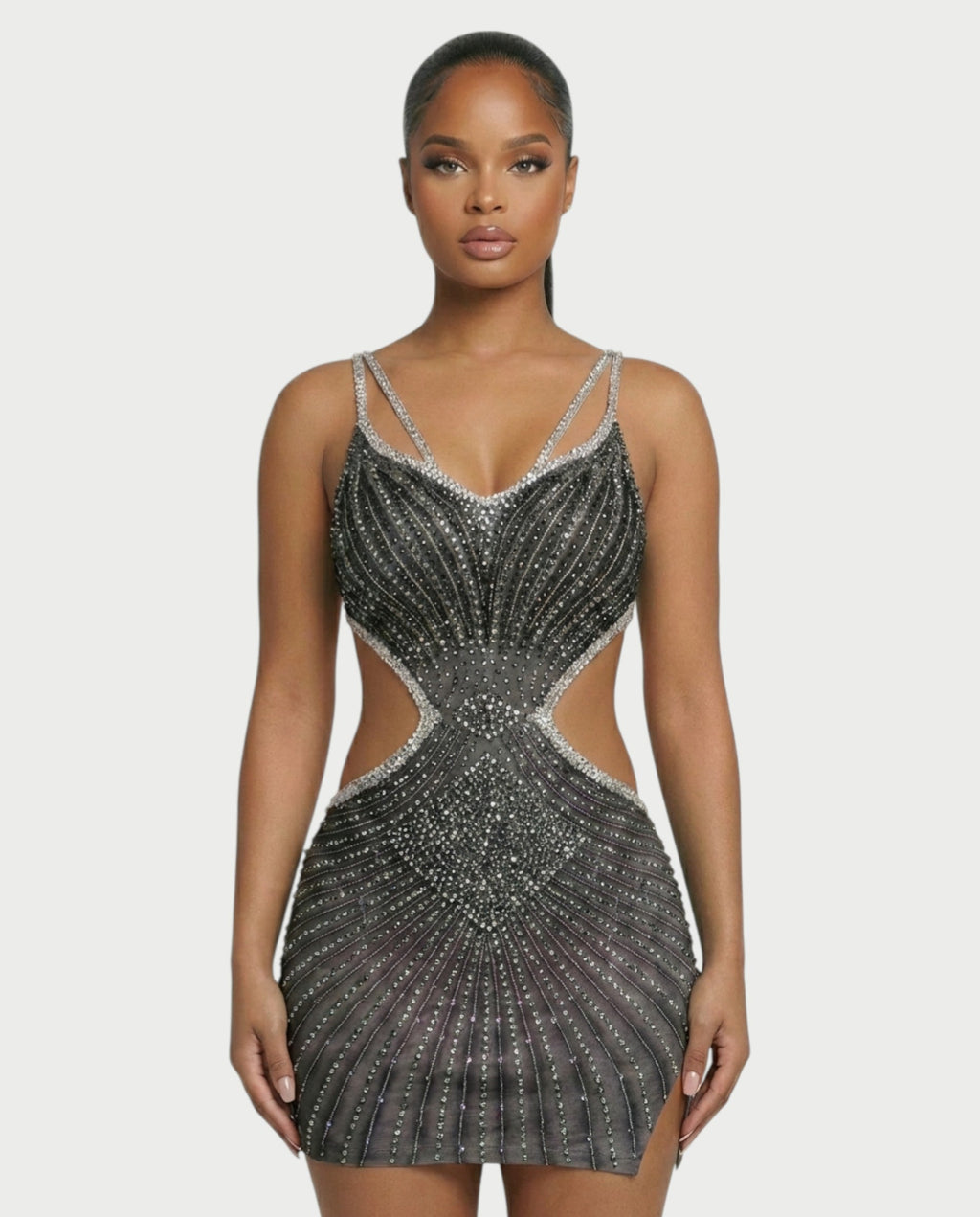 BRELLIE Crystal Cut-out Bodycon Mini Dress