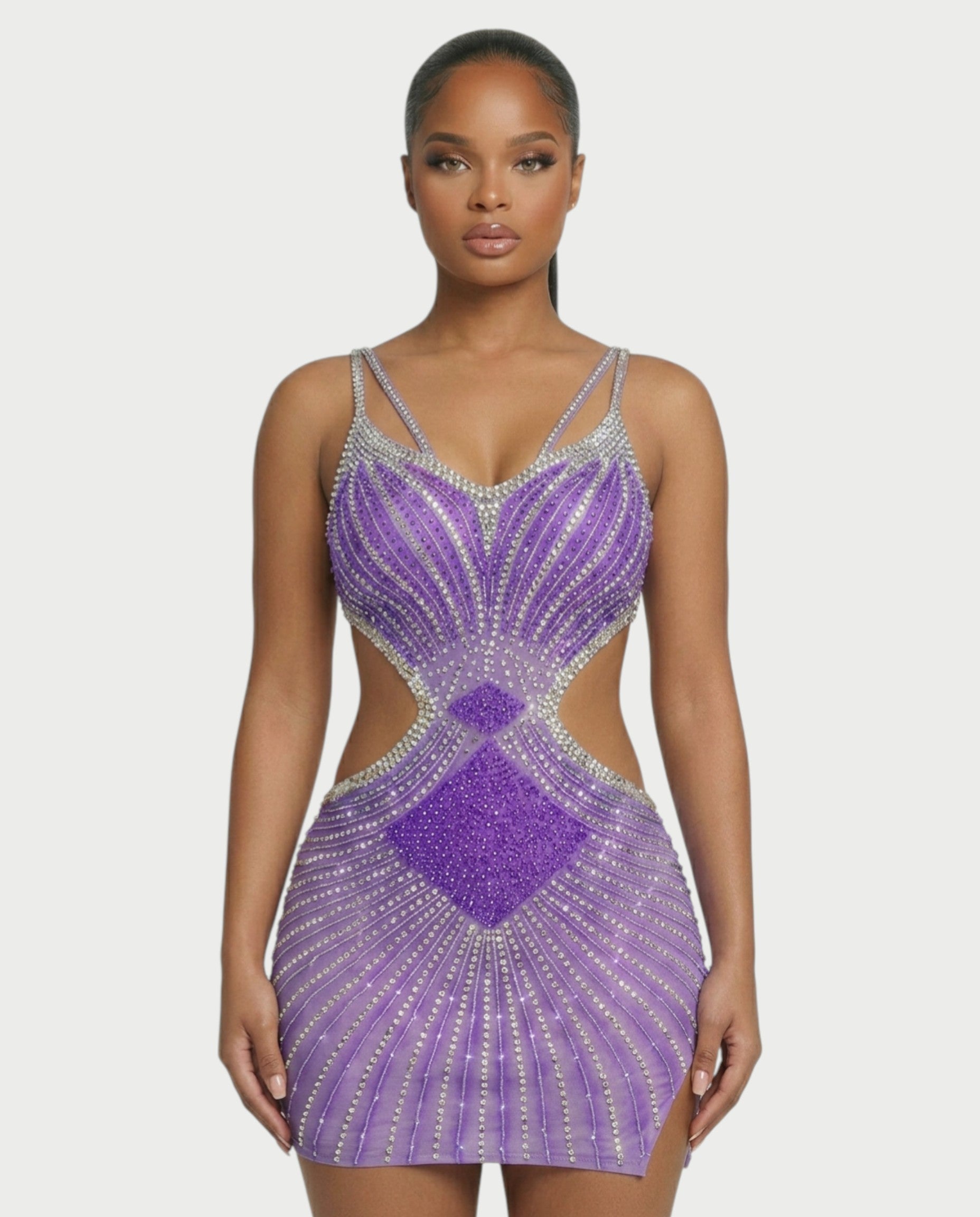 BRELLIE Crystal Cut-out Bodycon Mini Dress