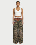 CEVY Retro Camo Wide-Leg Denim Pants