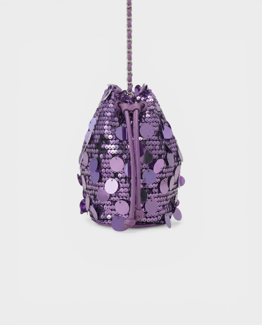 CIZARA Chain Crossbody Sequin Bucket Bag